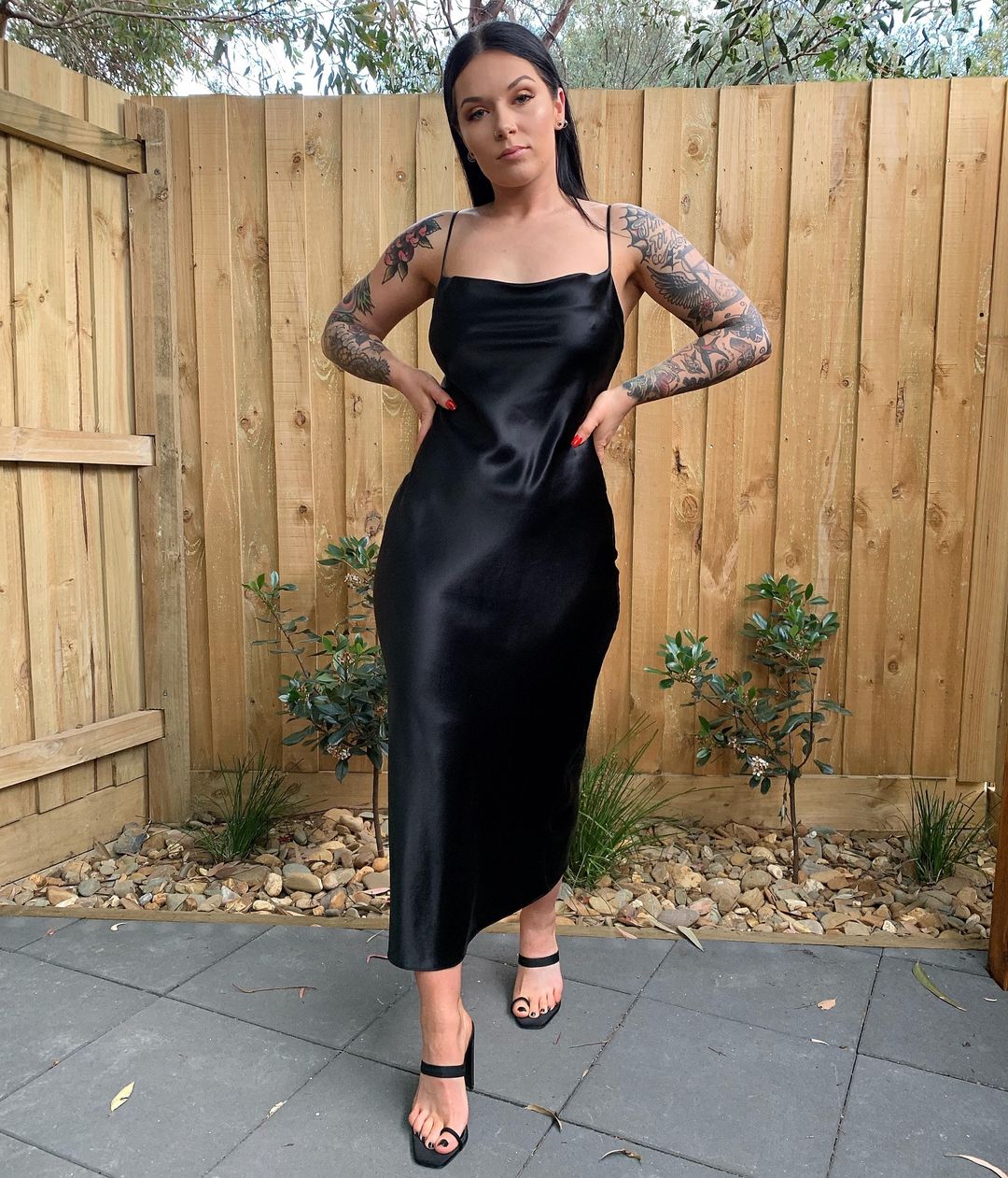 Seed Silk Slip Dress - Black size 8 for rent on The Volte - main image