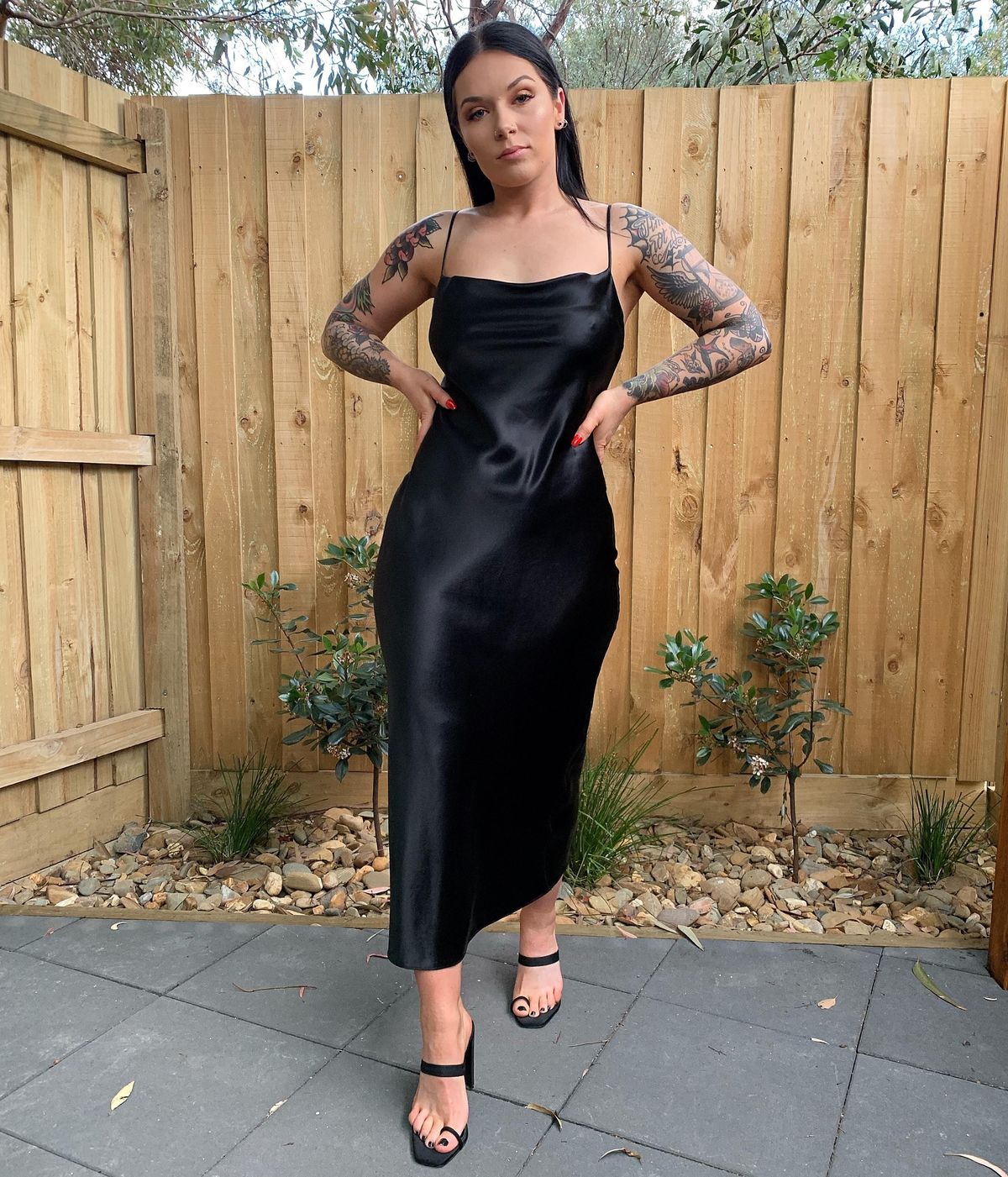 Seed Silk Slip Dress - Black size 8 - Image 3