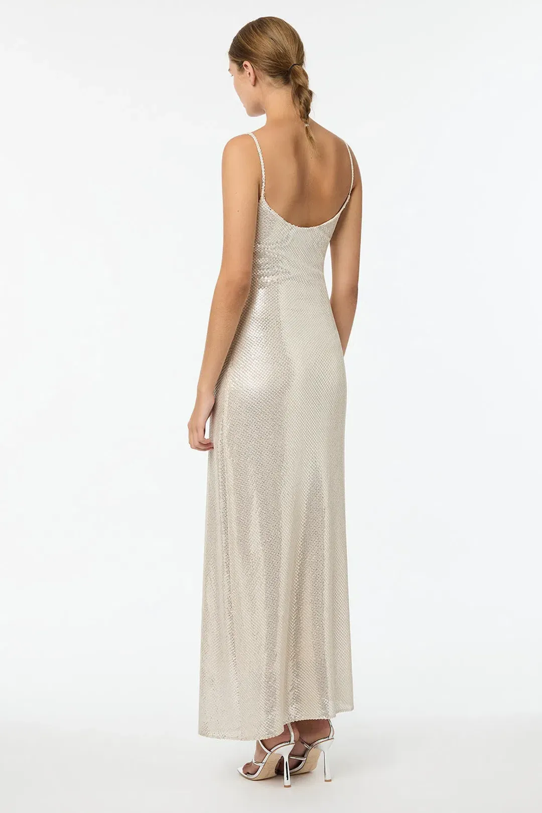 Manning Cartell High Voltage Slip Dress Nude Silver Size 10 for rent on The Volte - main image