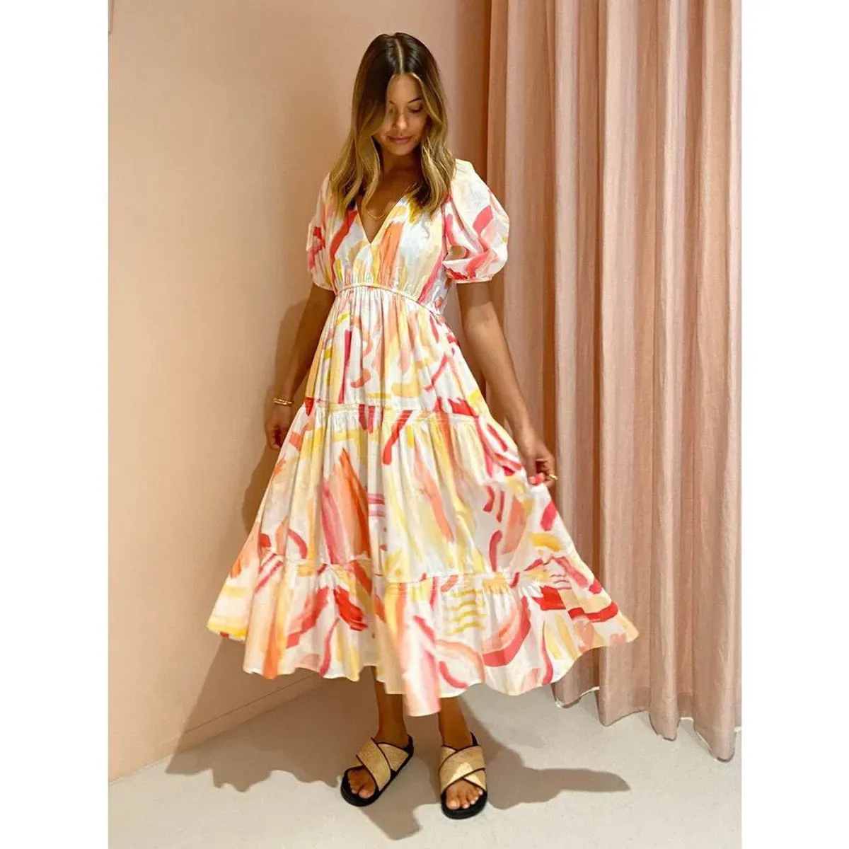 Steele Nakana Midi Dress in Carnival Size S / AU 8 - Image 1