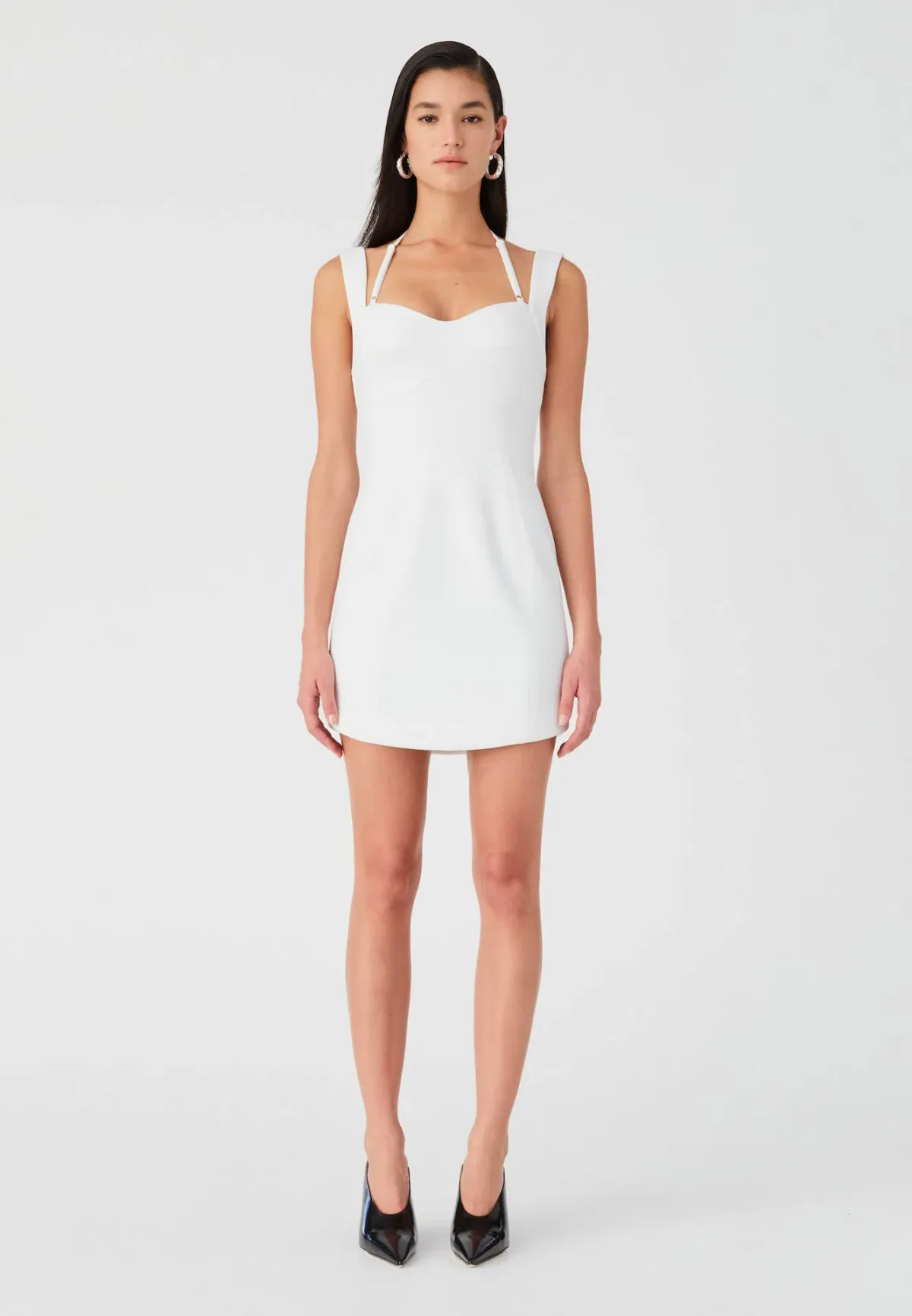 Misha Lowen Crepe Mini Dress Ivory Size 10/M - Image 1