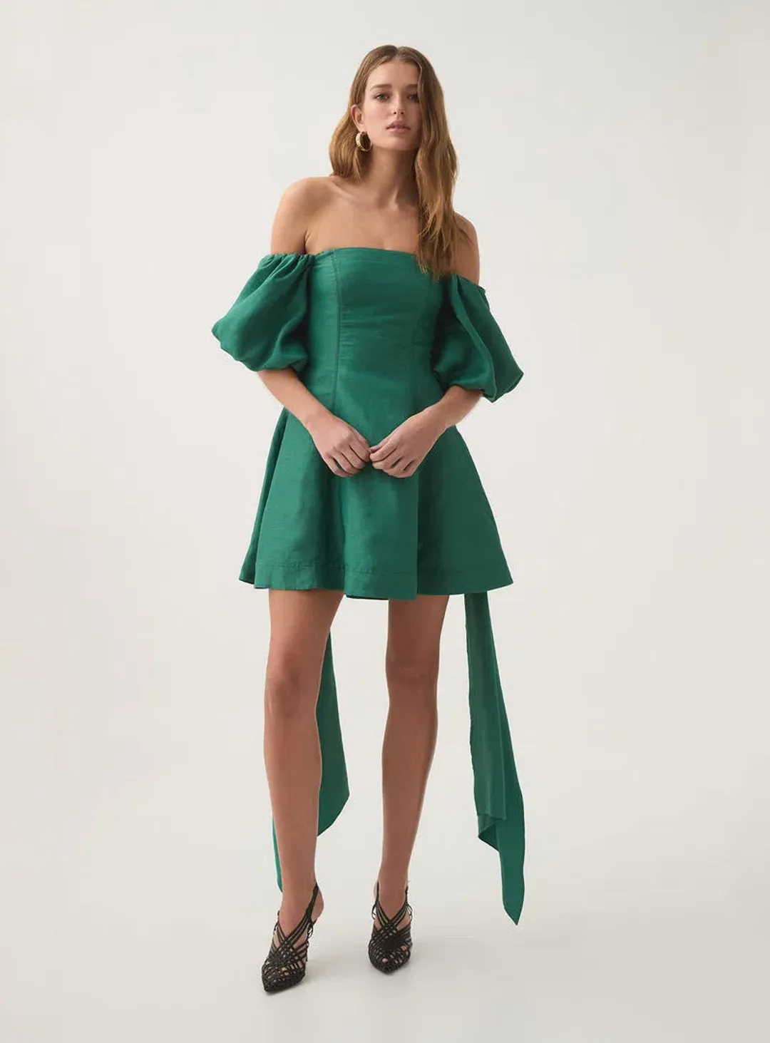 Aje Incarnation Mini Dress Emerald Size 16 for rent on The Volte - main image