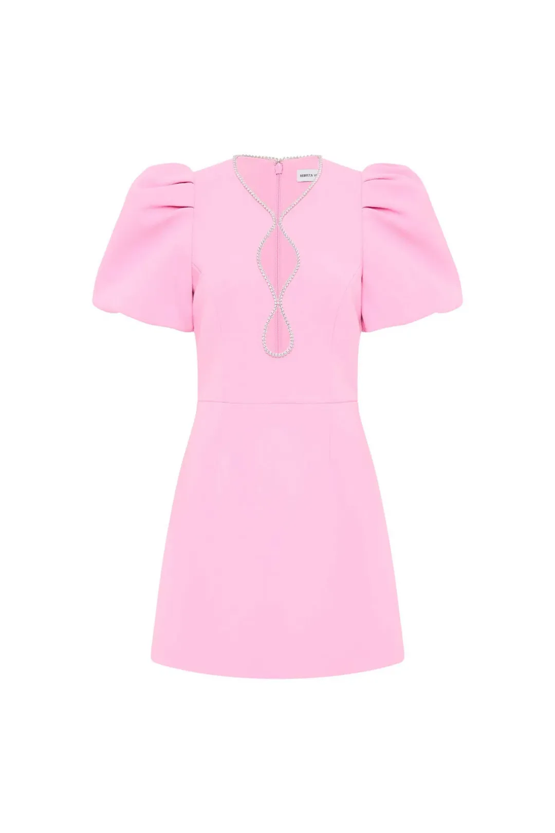 Rebecca Vallance Karina Puff Sleeve Mini Dress Pink Size 8 for rent on The Volte - main image