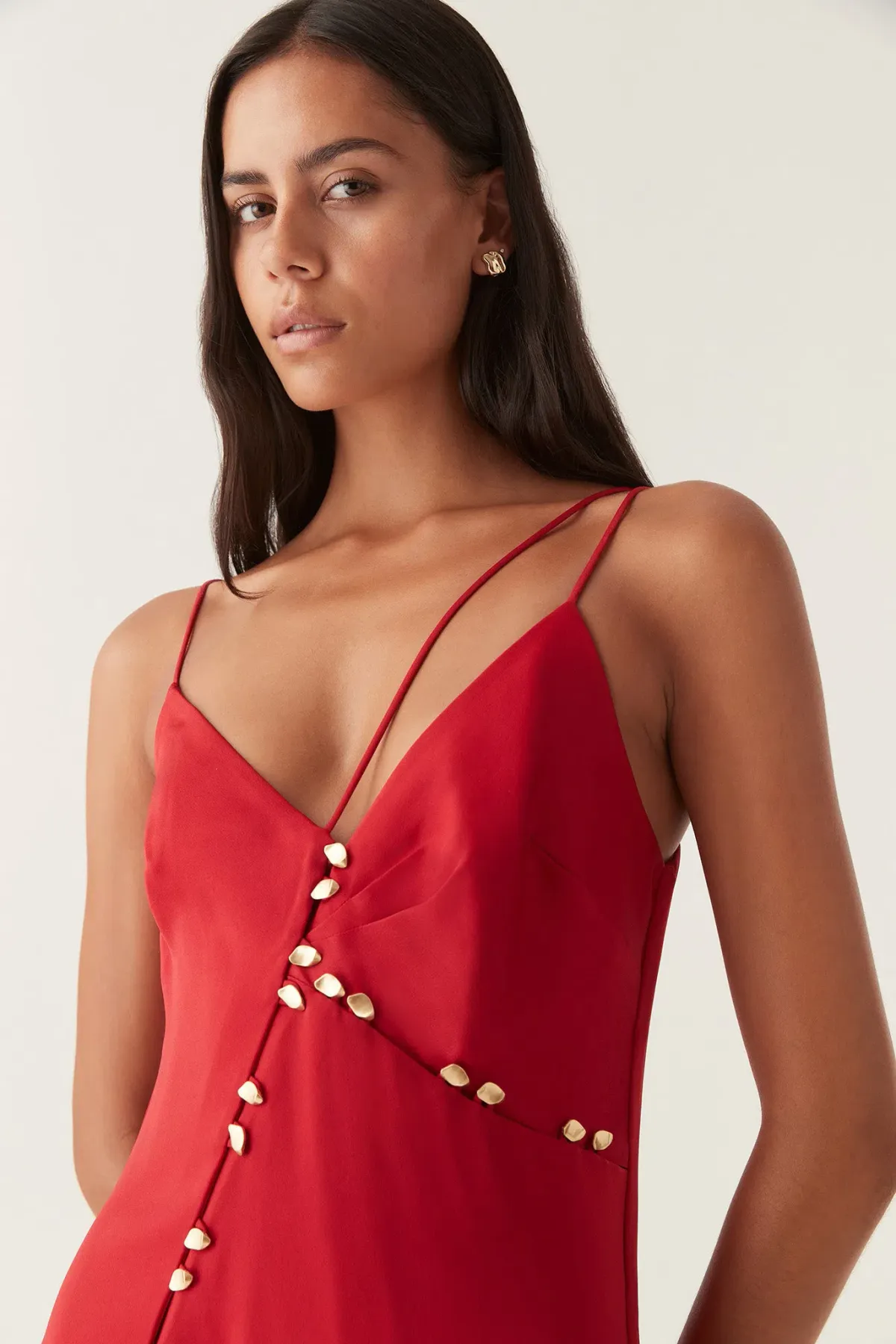 Aje Riddle Button Down Maxi Dress Red Size 12 - Image 2