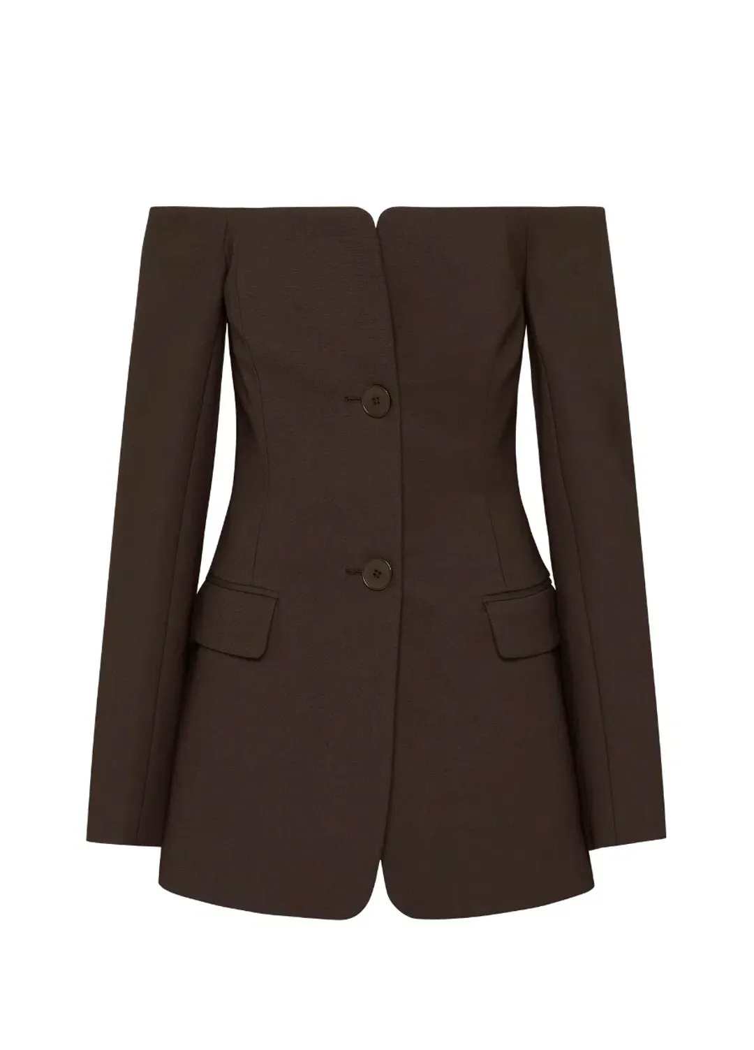 Sir the Label Sandrine Tailored Mini Dress in Chocolate Brown Size 1 / AU 8 for rent on The Volte - main image