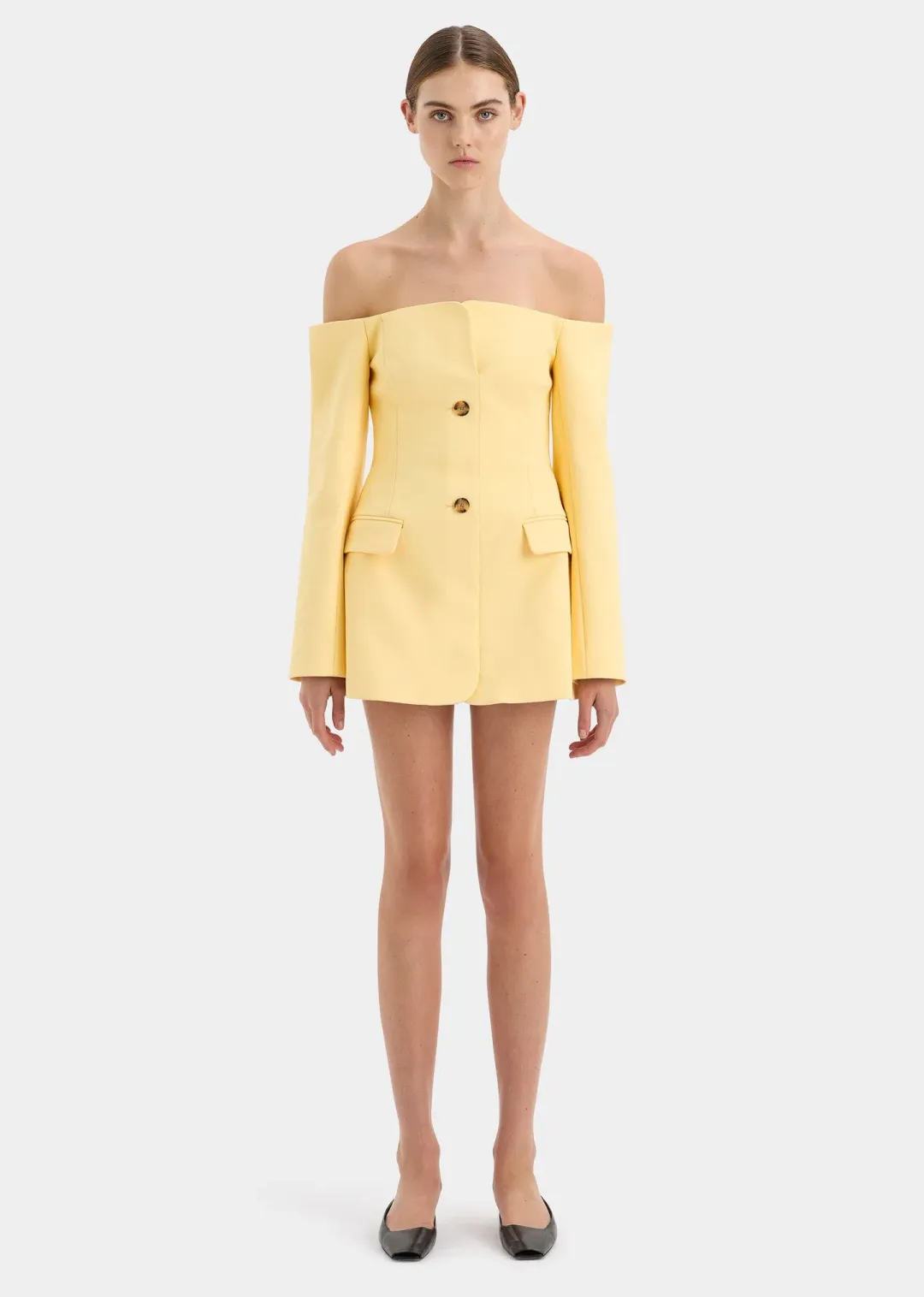 Sir the Label Sandrine Tailored Mini Dress in Limone Size 1 / AU 8 for rent on The Volte - main image
