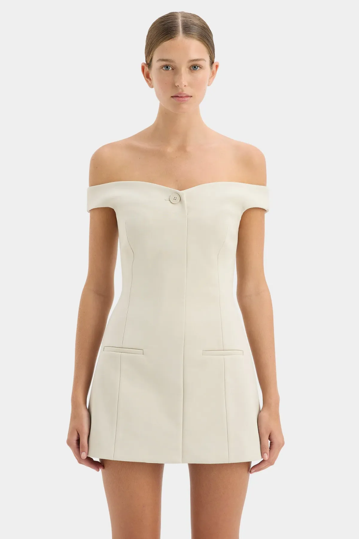 Sir the Label Sandrine Off the Shoulder Mini in Ecru Size 1 / AU 8 - Image 2
