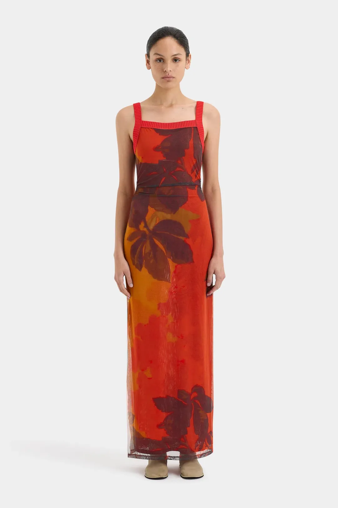Sir the Label Libertine Tank Midi Dress Wren Print Size 12   for rent on The Volte - main image