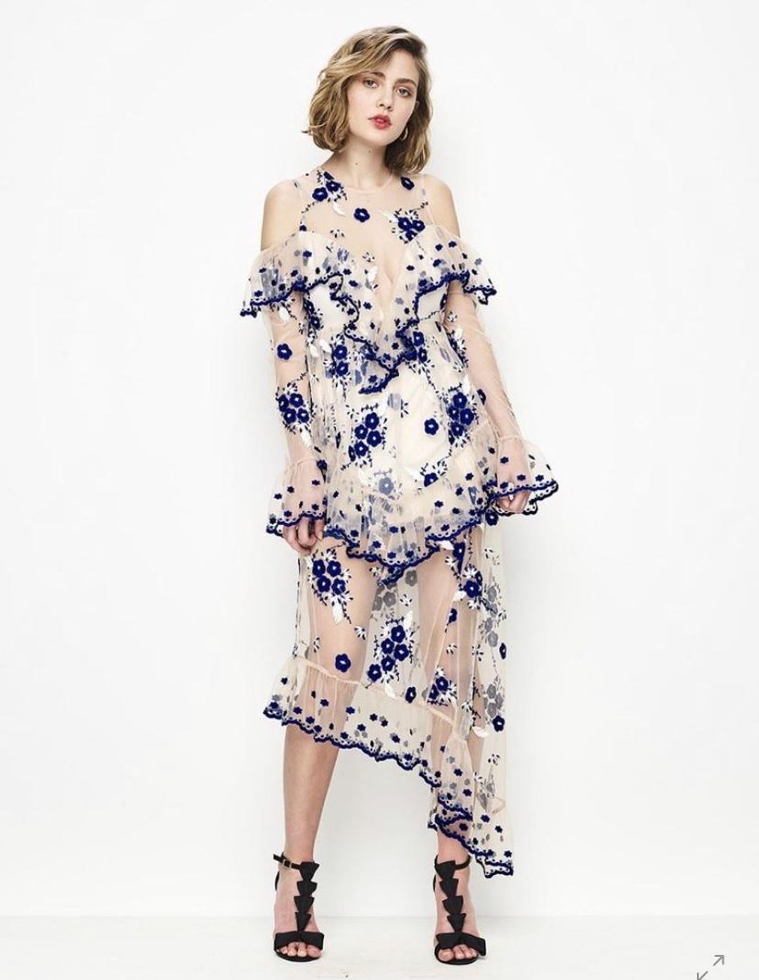 Alice McCall Mirage Gown Nude Blue Size 8 for rent on The Volte - main image