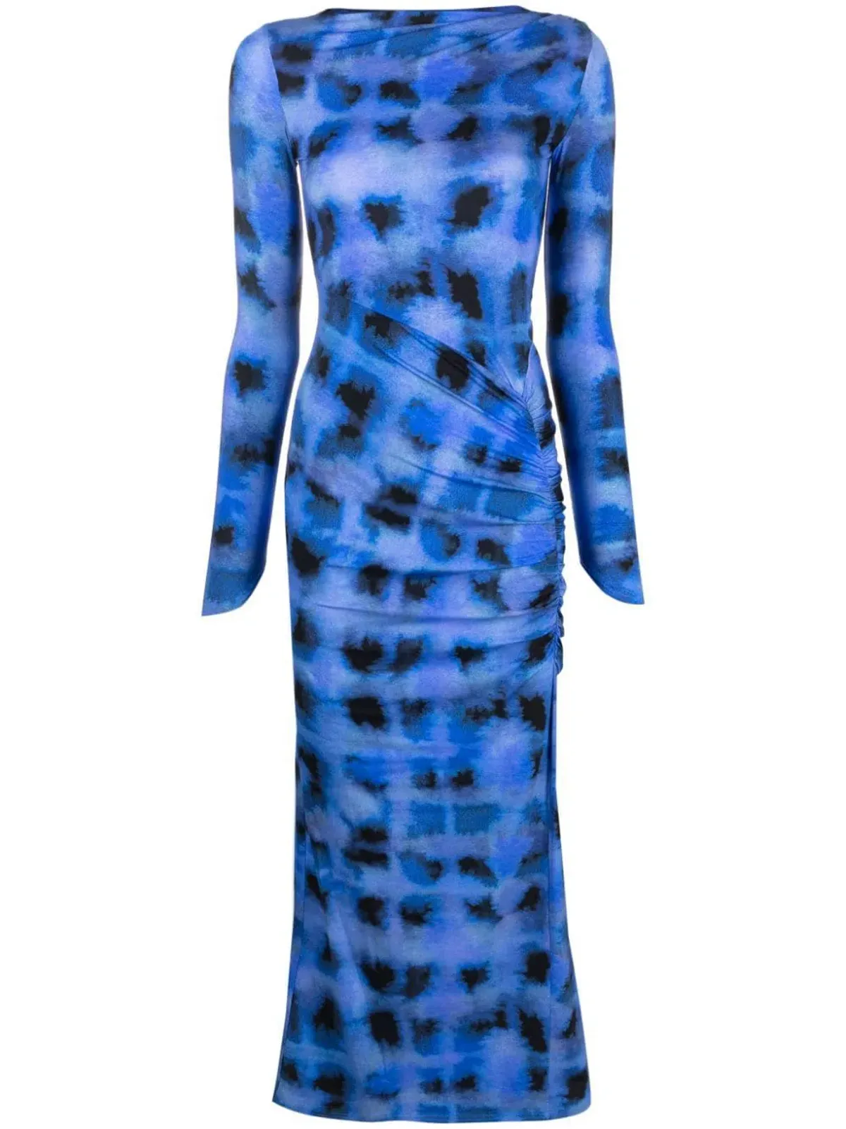 Suboo Shibori Long Sleeve Ruched Maxi Dress Blue Size M (AU 10) - Image 5