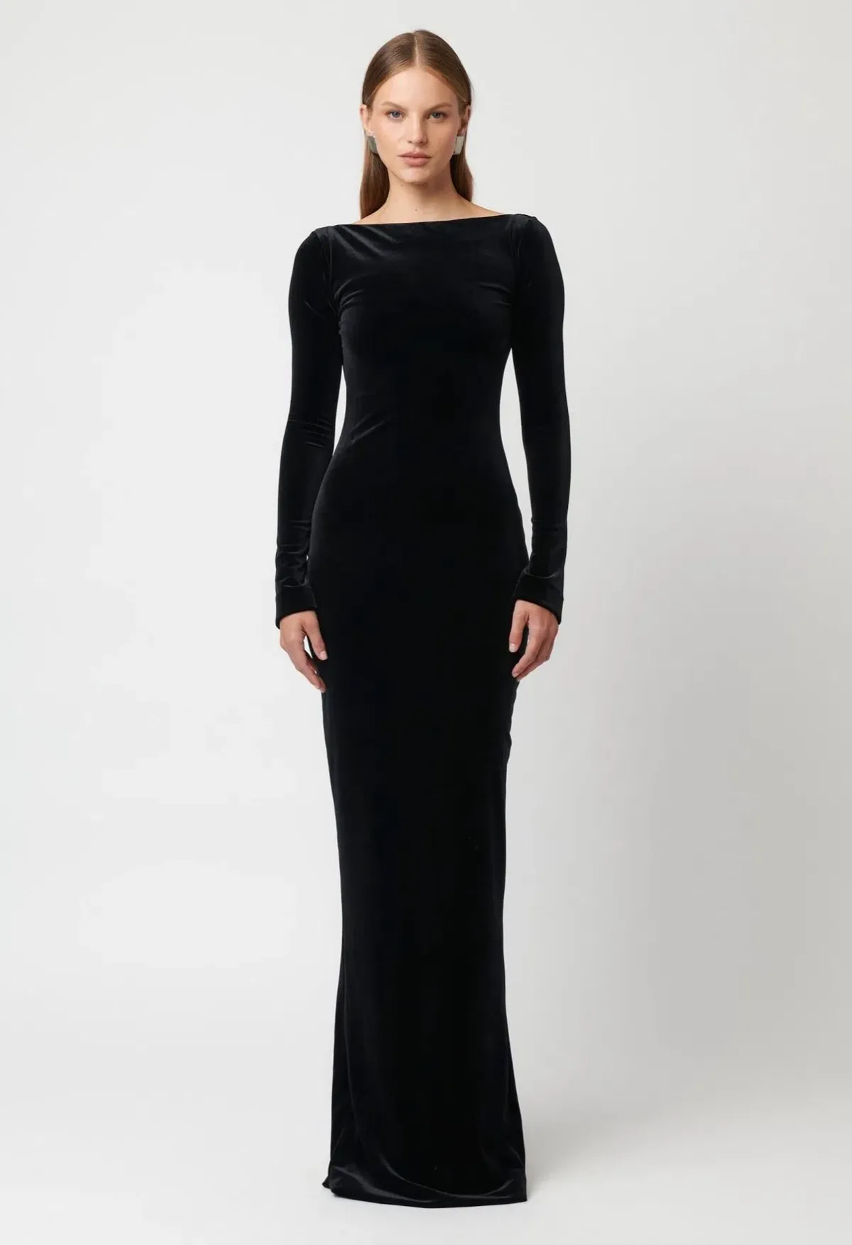 Effie Kats Yasmin Maxi Dress Black Velvet Size XS / AU 6 - Image 2