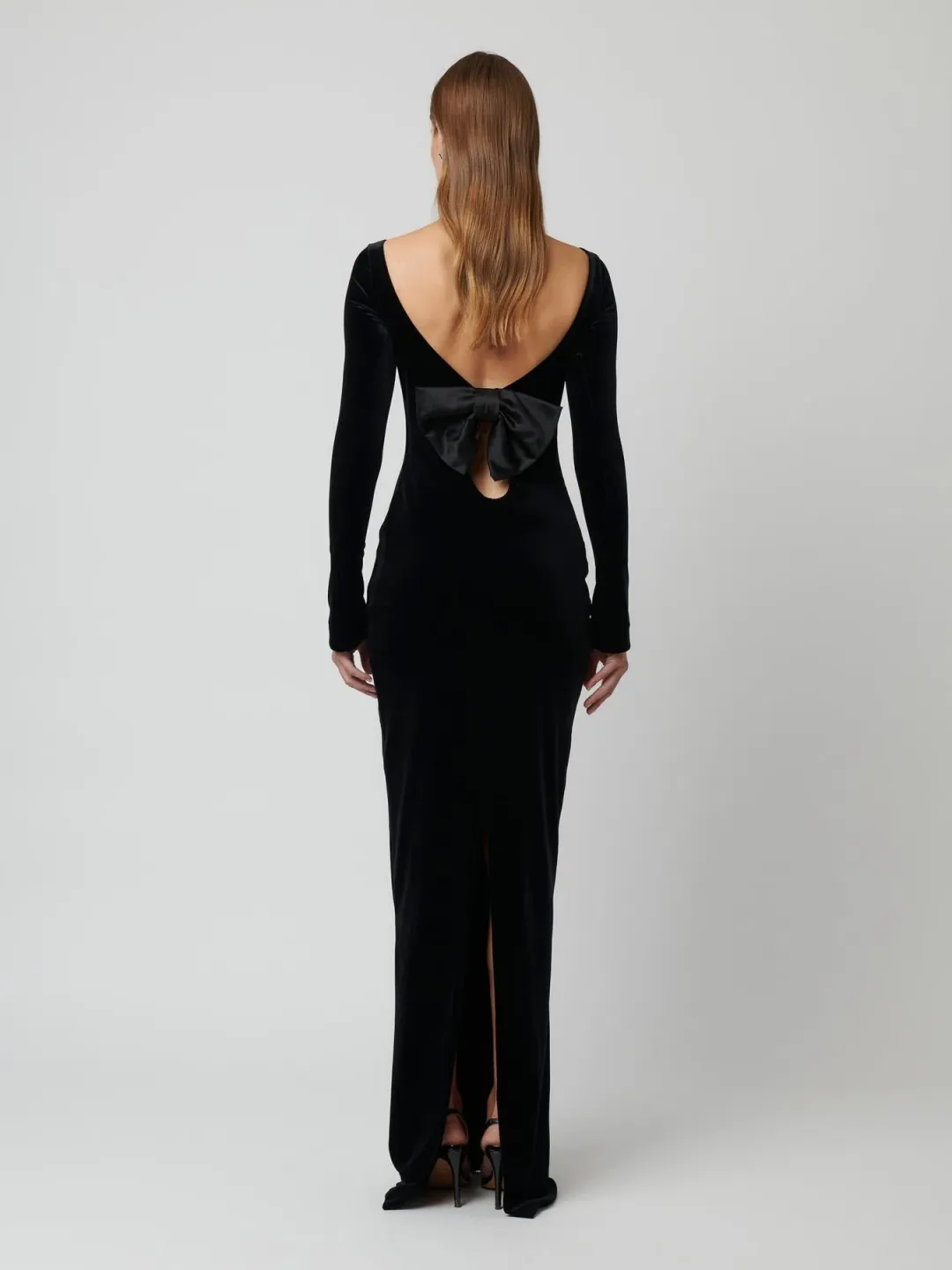 Effie Kats Yasmin Maxi Dress Black Velvet Size XS / AU 6 for rent on The Volte - main image