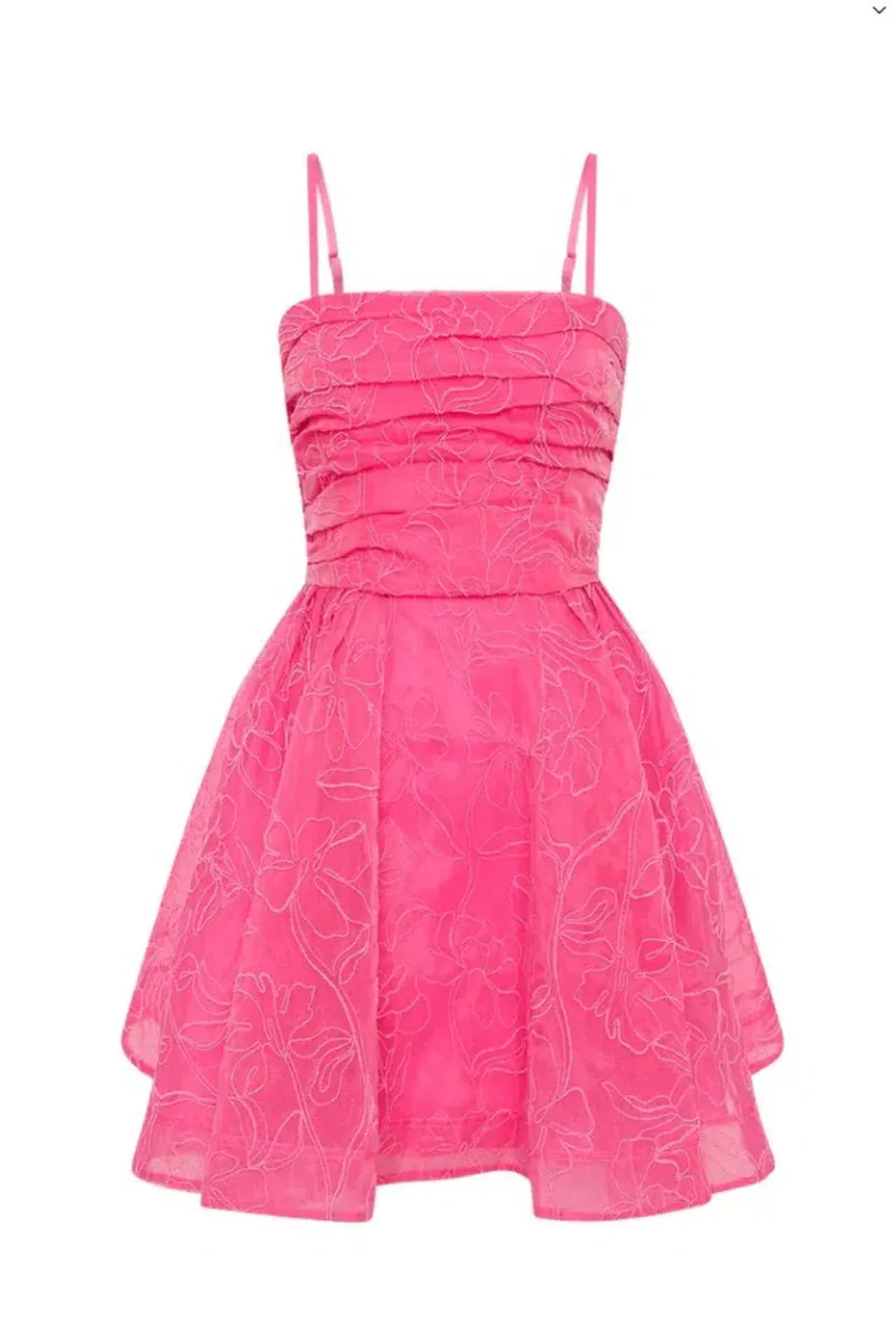 Aje Evangeline Cornelli Mini Dress in Protea Pink  Size 8 - Image 5