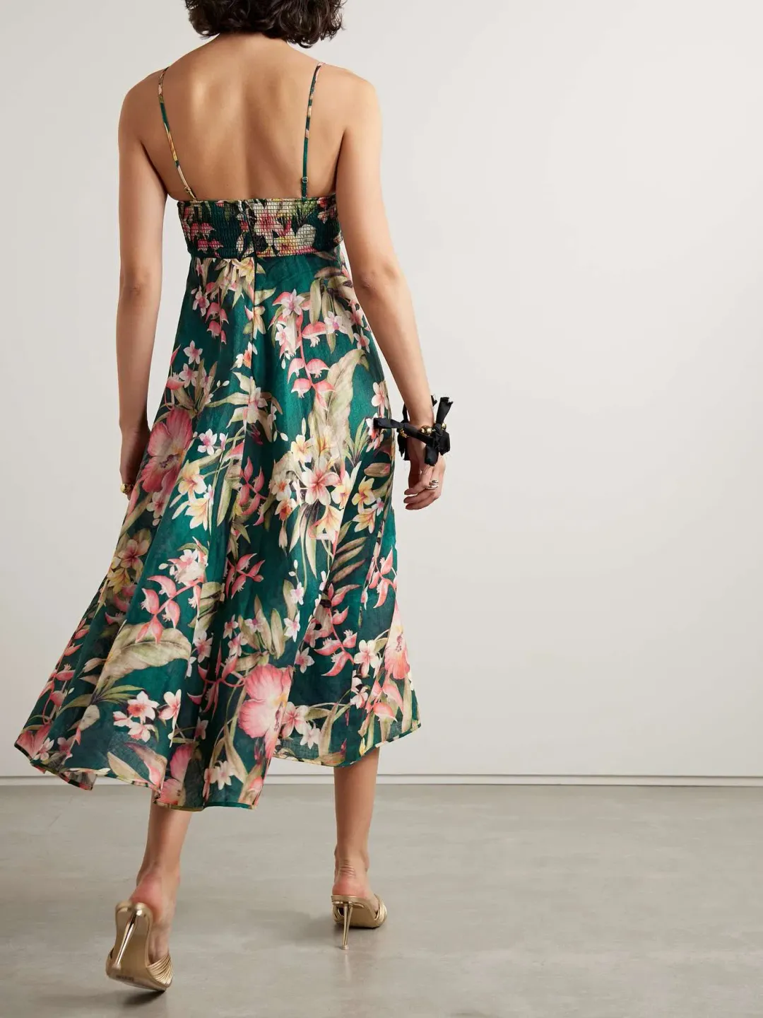 Zimmermann Lexi Strapless Linen Midi Dress Floral Print Size 2 / AU 12 for rent on The Volte - main image