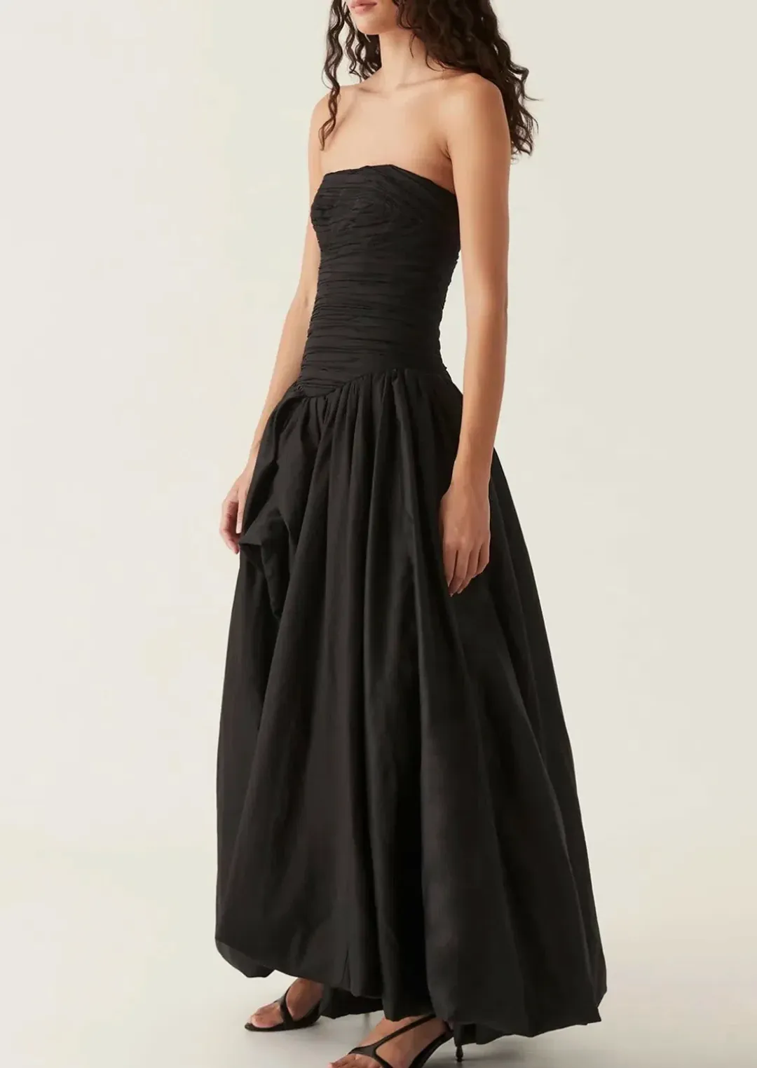 Aje Violette Bubble Hem Maxi Dress Black Size AU 6 for rent on The Volte - main image