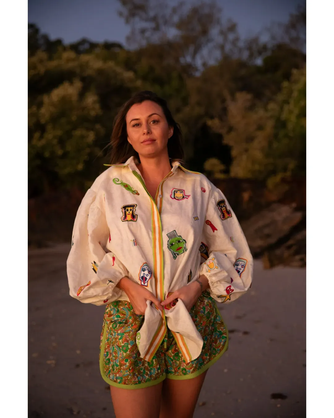 Alemais Checkers Shirt and Harmonia Quilted Shorts Set Print Size AU 16 for rent on The Volte - main image