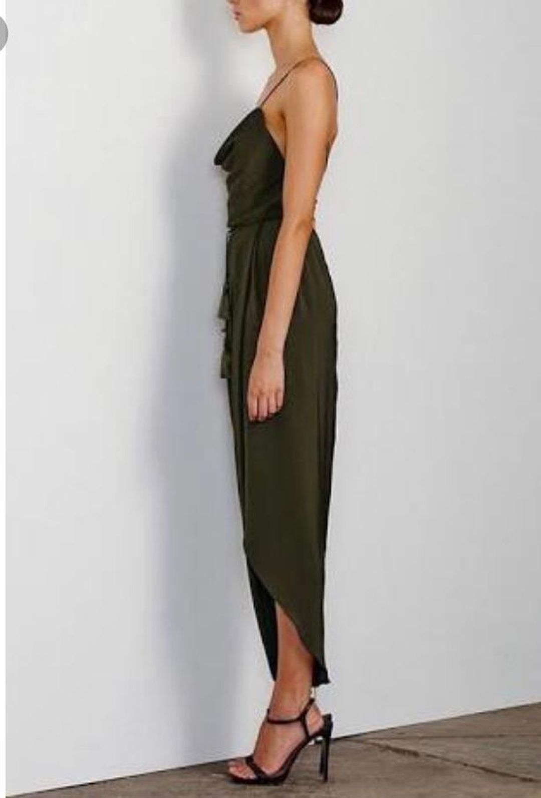 Shona Joy Leticia Lace up Cowl Khaki Size 10 for rent on The Volte - main image