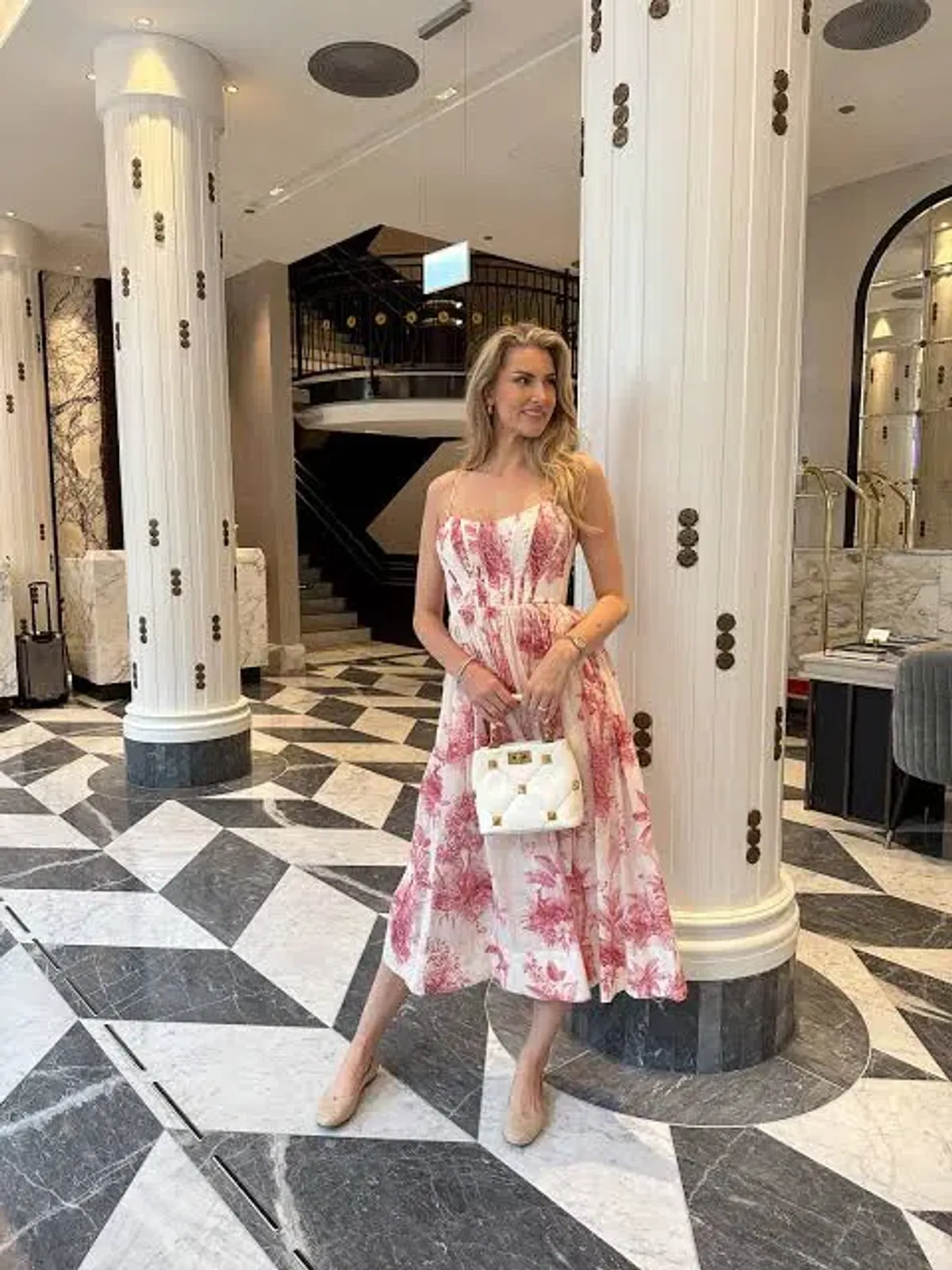 Zimmermann Waverly Corset Midi Dress in Pink Palm Size 1 / AU 10 - Image 3