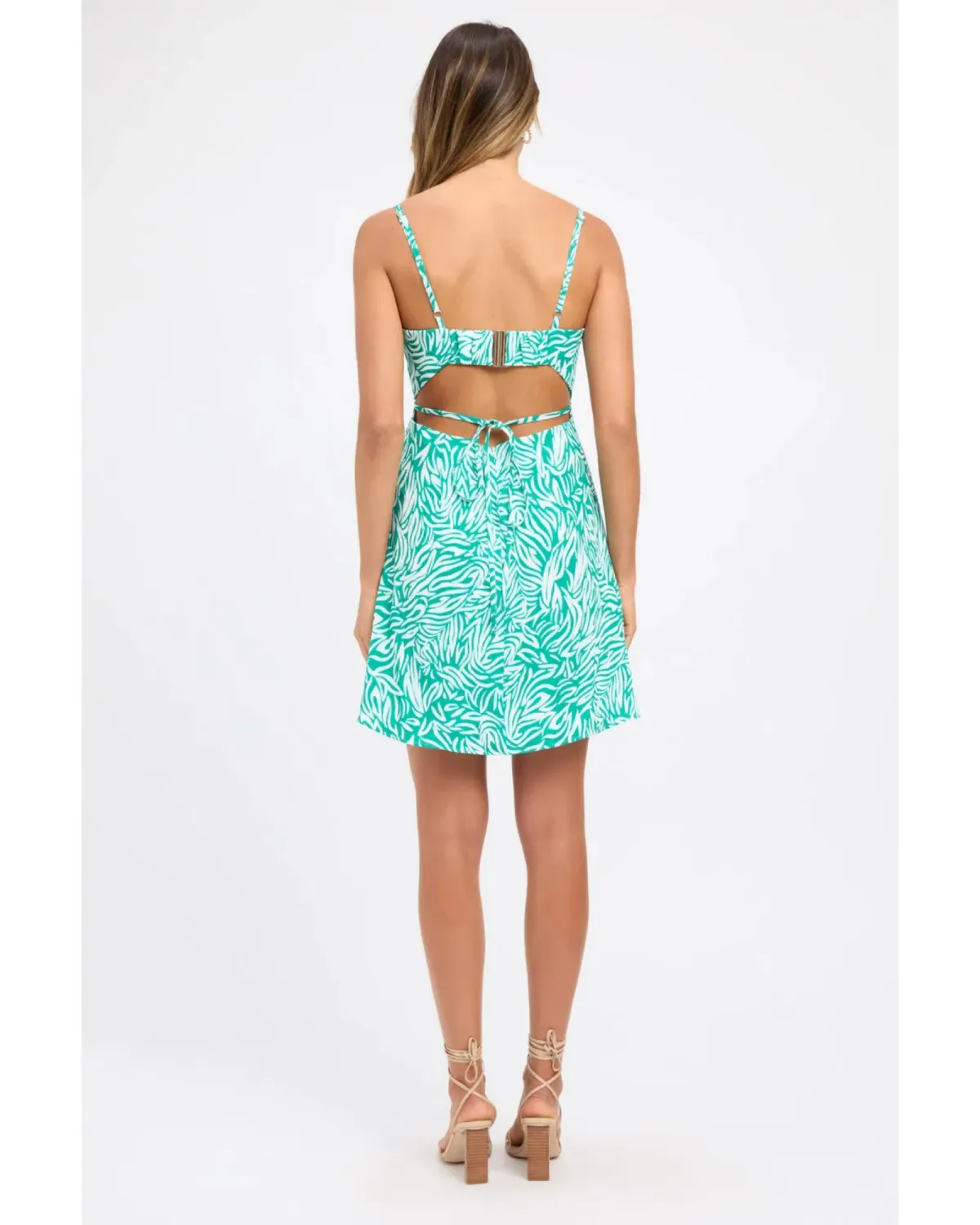 Kookai Zenni Tie Dress Green Size AU 6 - Image 2