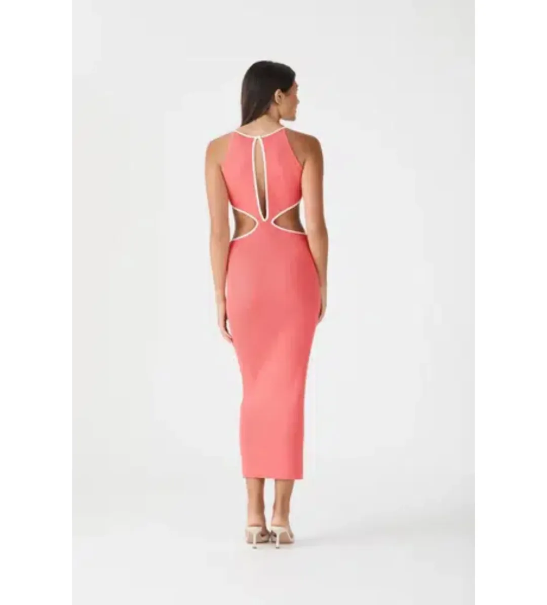 San Sloane Adrian Rib Dress Coral/Pink Size 6 for rent on The Volte - main image