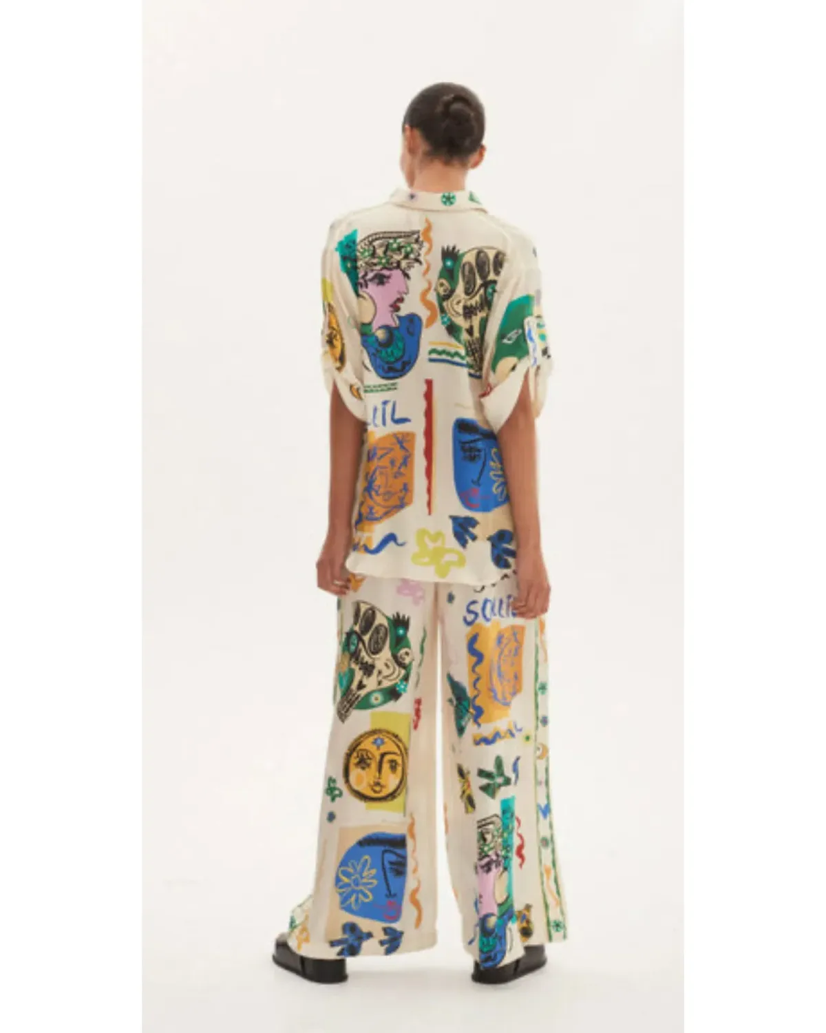 Alemais Soleil SIlk Shirt and Pant Set Print Size AU 14 - Image 2