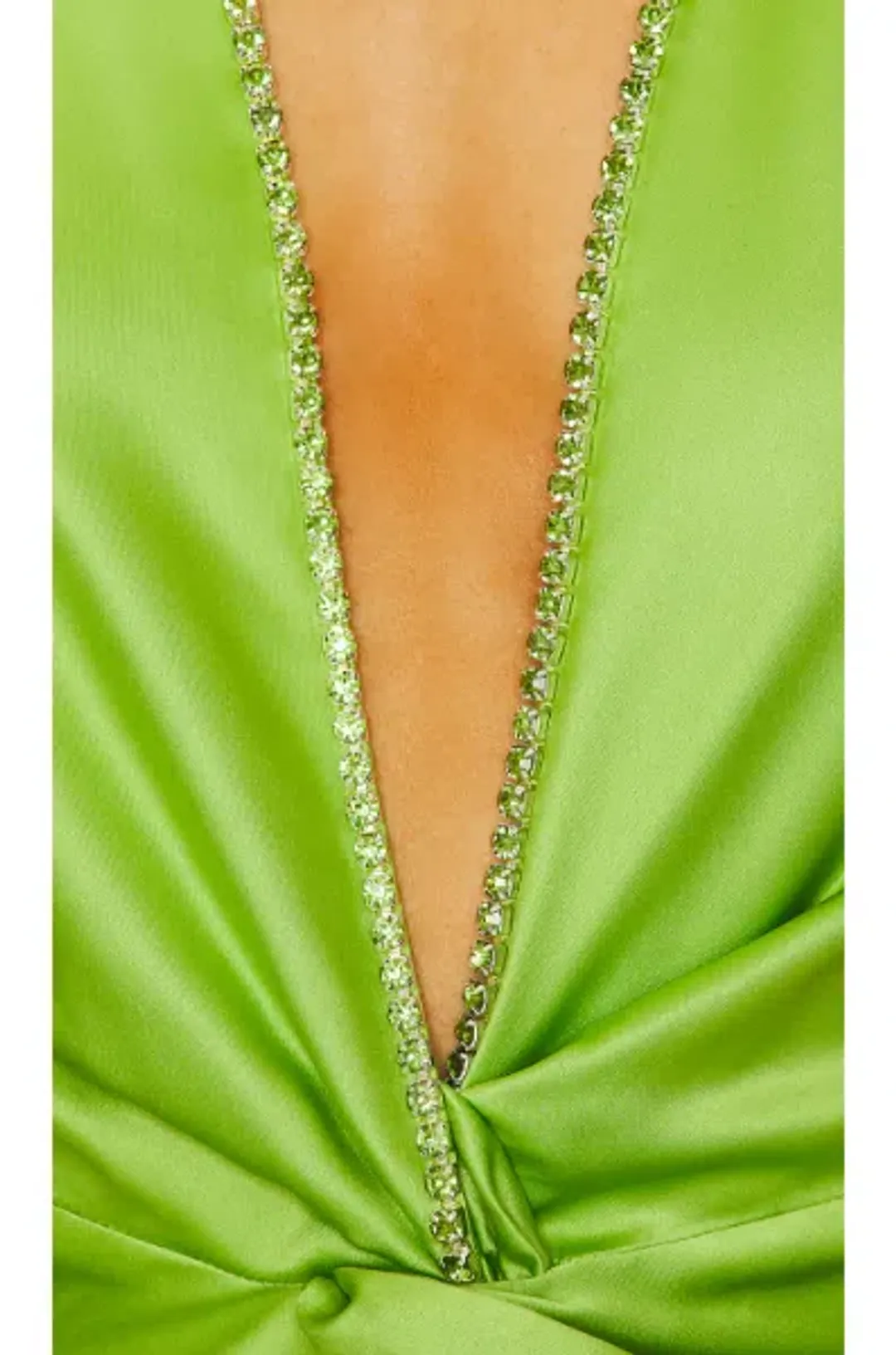 Khanums X Revolve Halter Gown With Slit Green Size 6 for rent on The Volte - main image