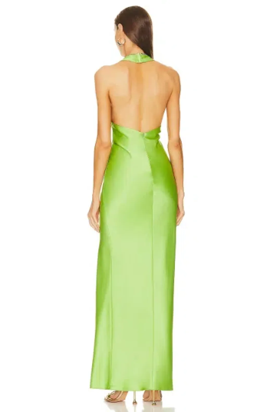 Khanums X Revolve Halter Gown With Slit Green Size 6 for rent on The Volte - main image