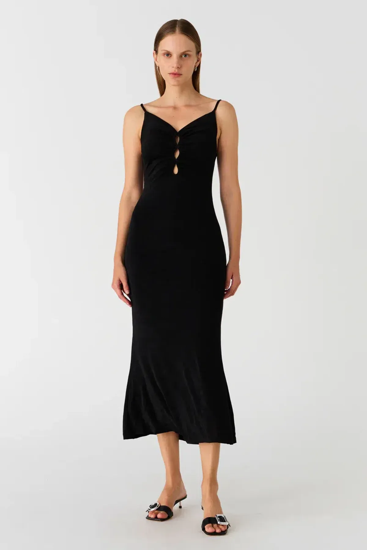 Misha Cambria Slinky Jersey Dress Black Size 10  - Image 1