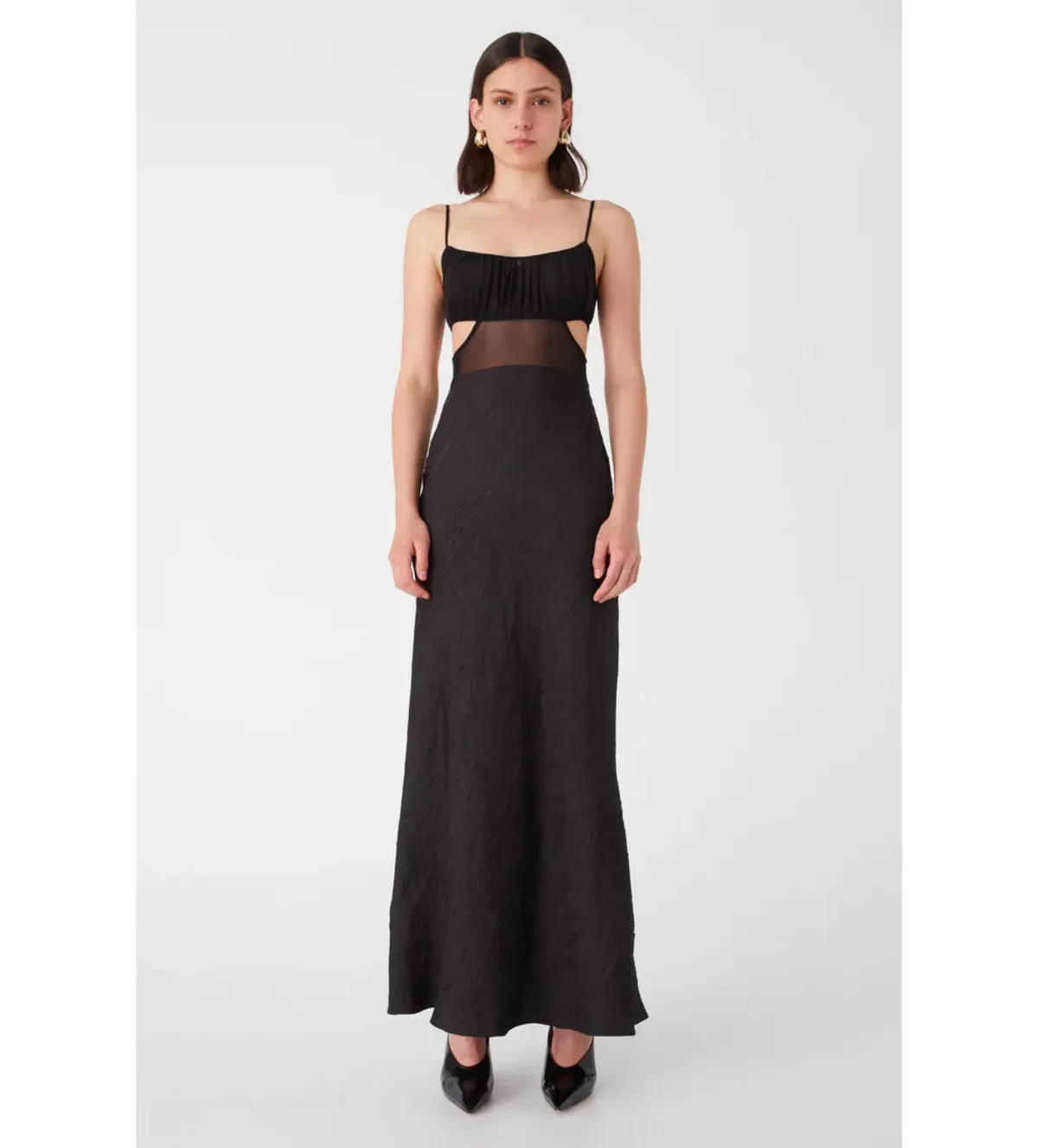 Misha Rebecca Satin Maxi Dress Black Size 10  - Image 1