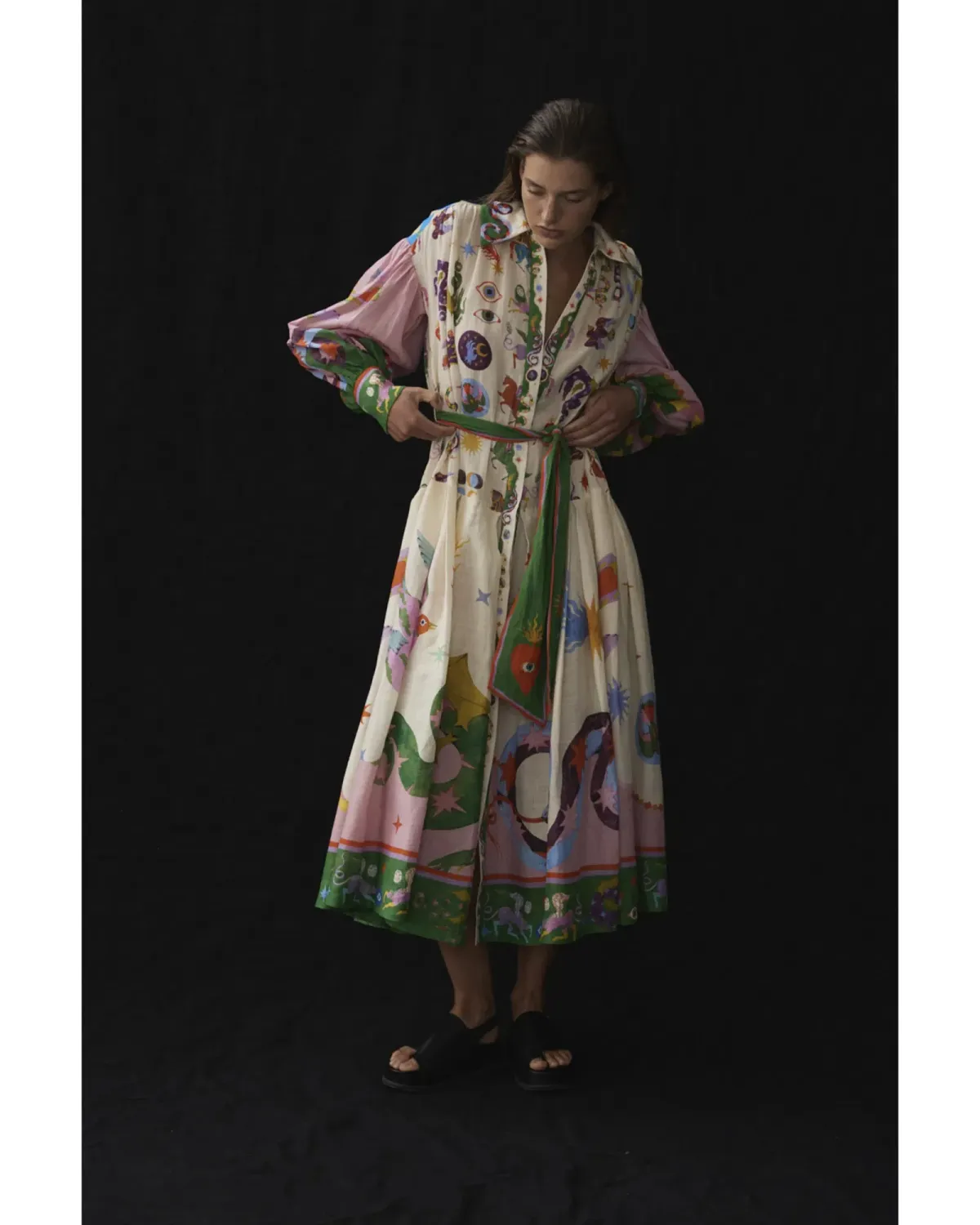 Alemais Seeker Shirtdress Multi Size AU 14 - Image 2