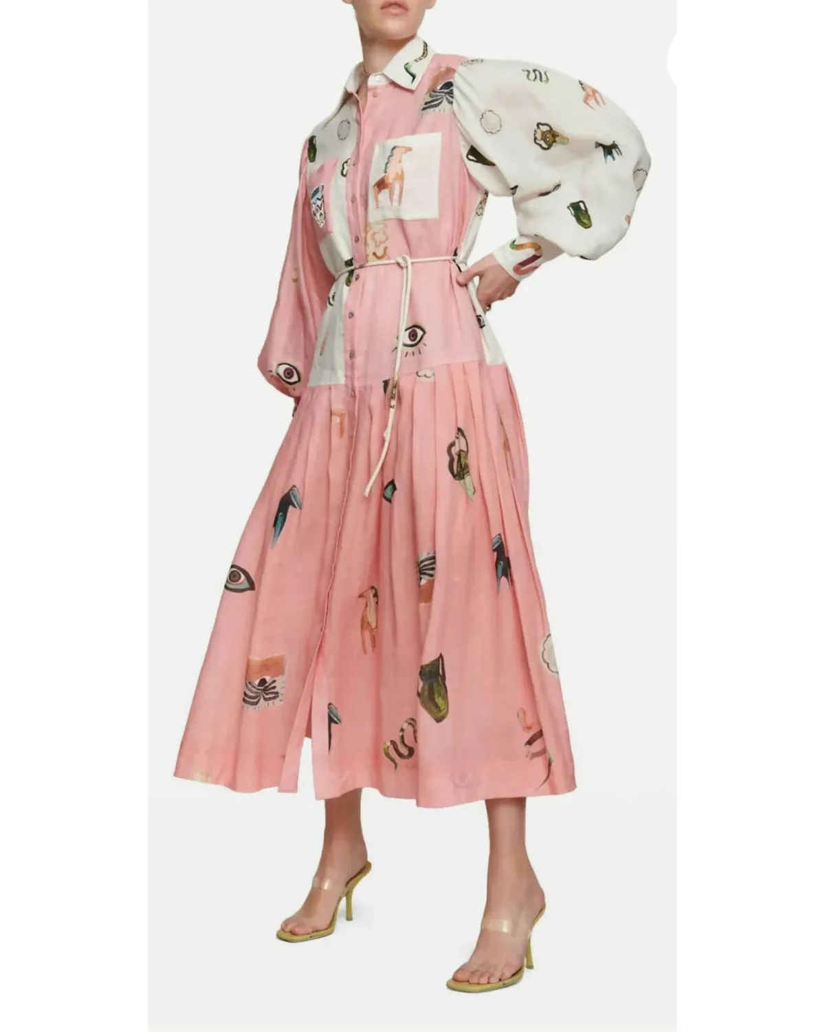 Alemais Cleo Shirtdress Pink Print Size AU 12 - Image 1