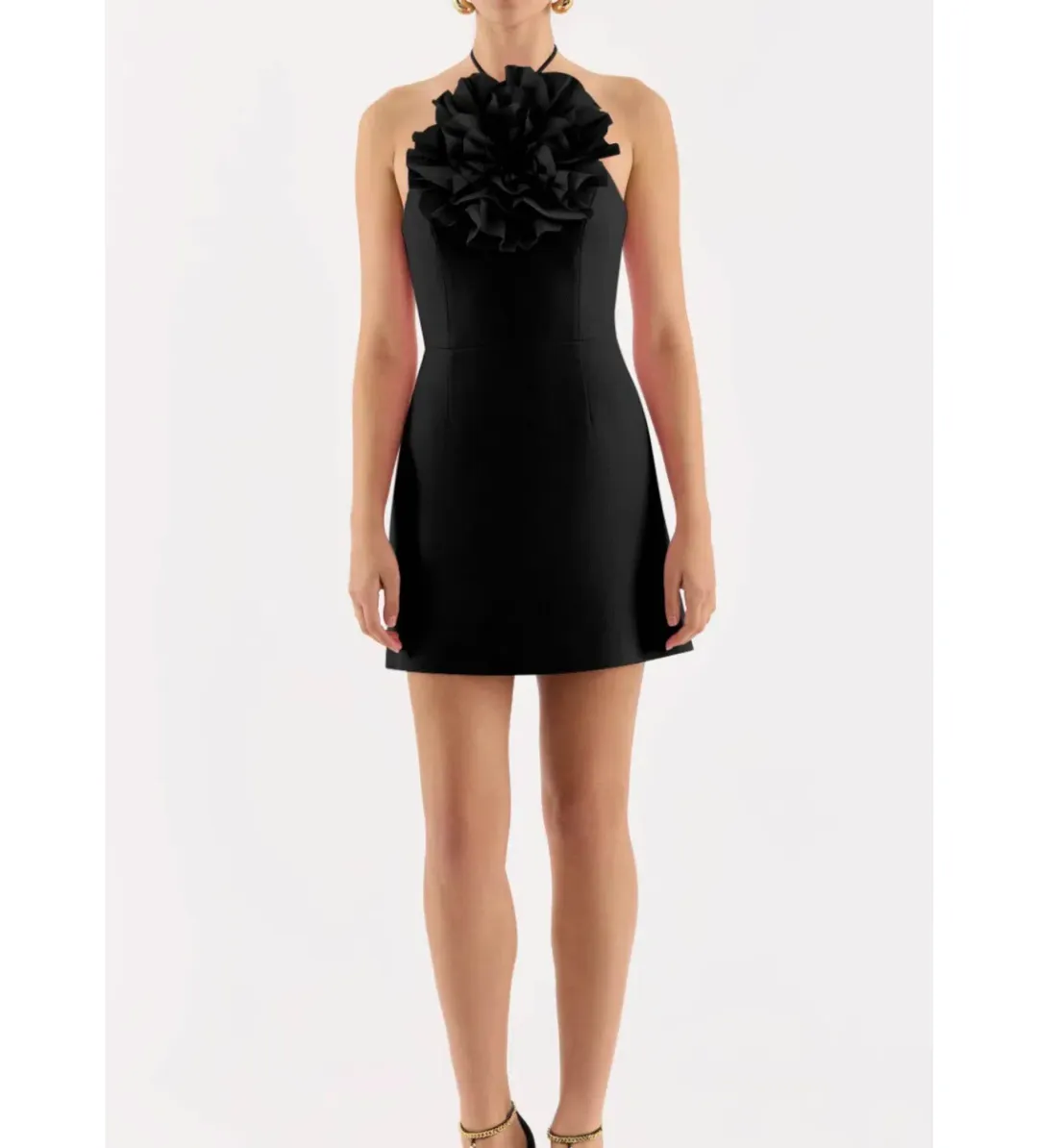 Rebecca Vallance Odetta Mini Halter Black Size 8 for rent on The Volte - main image