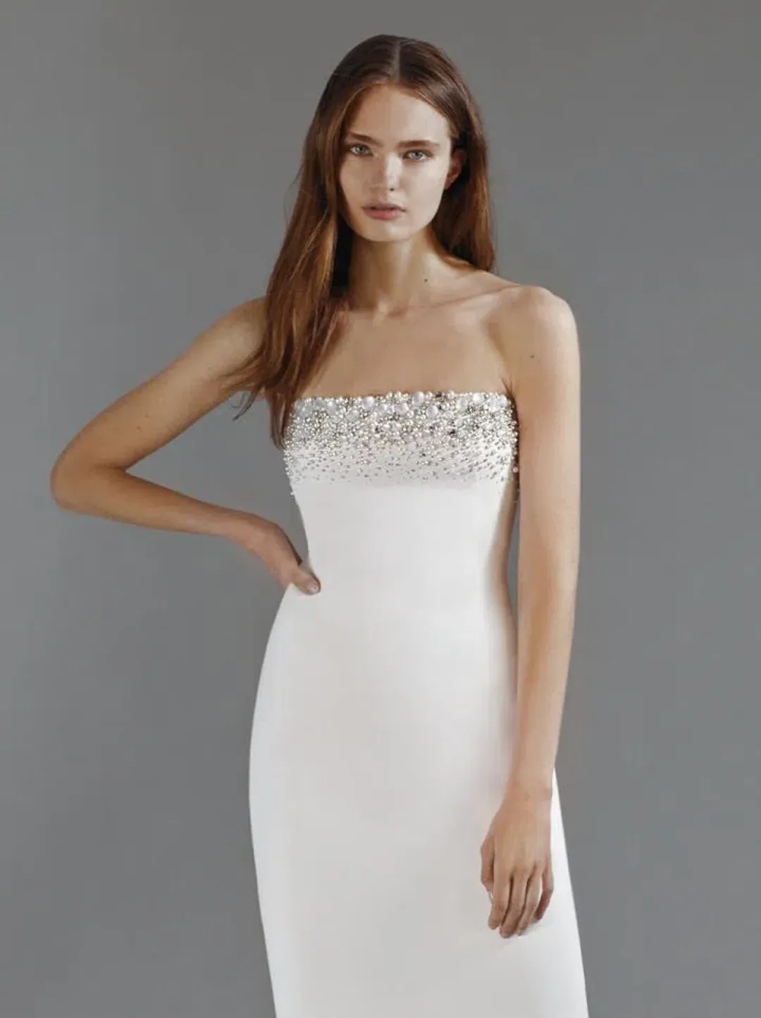 Galia Lahav Eve Slim-fitted Wedding Dress  Ivory  Size 6  for rent on The Volte - main image