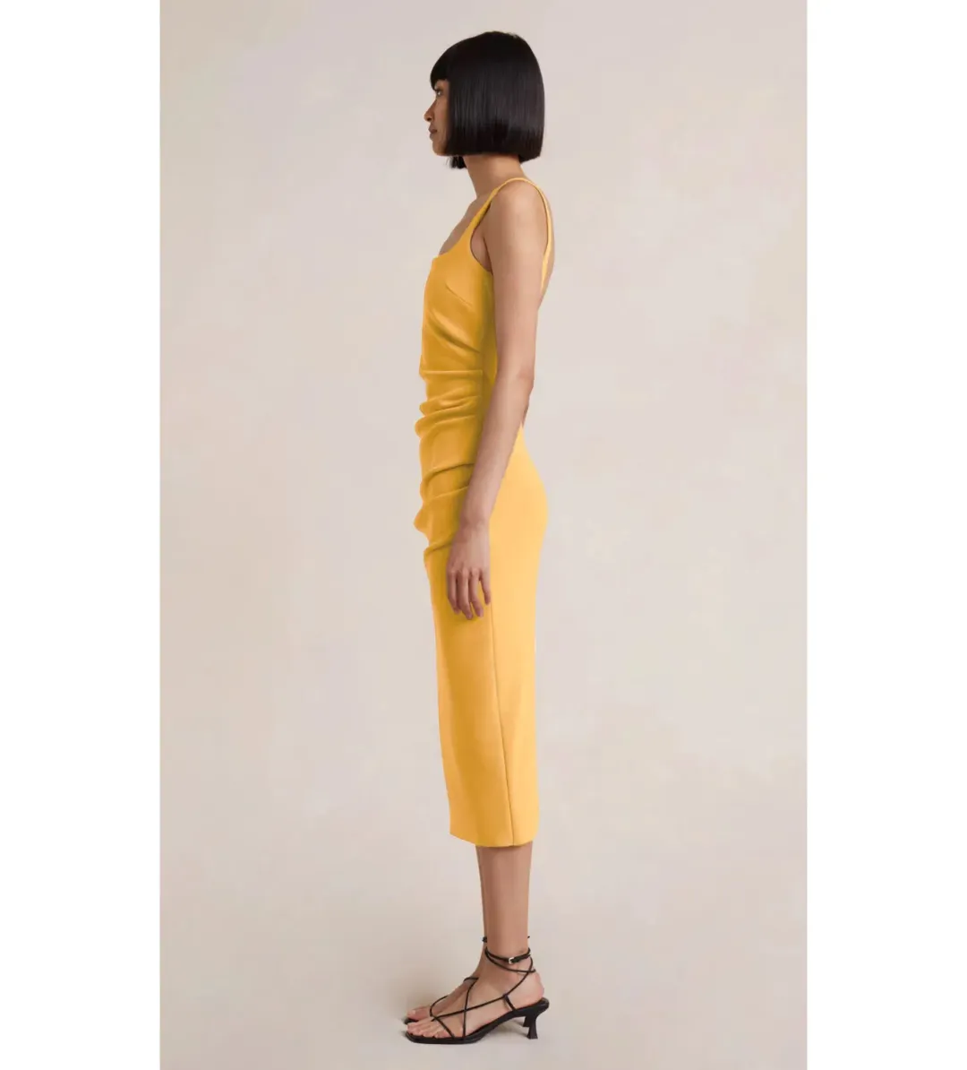 Bec & Bridge Karina Tuck Midi Dress Mango Size 10 for rent on The Volte - main image