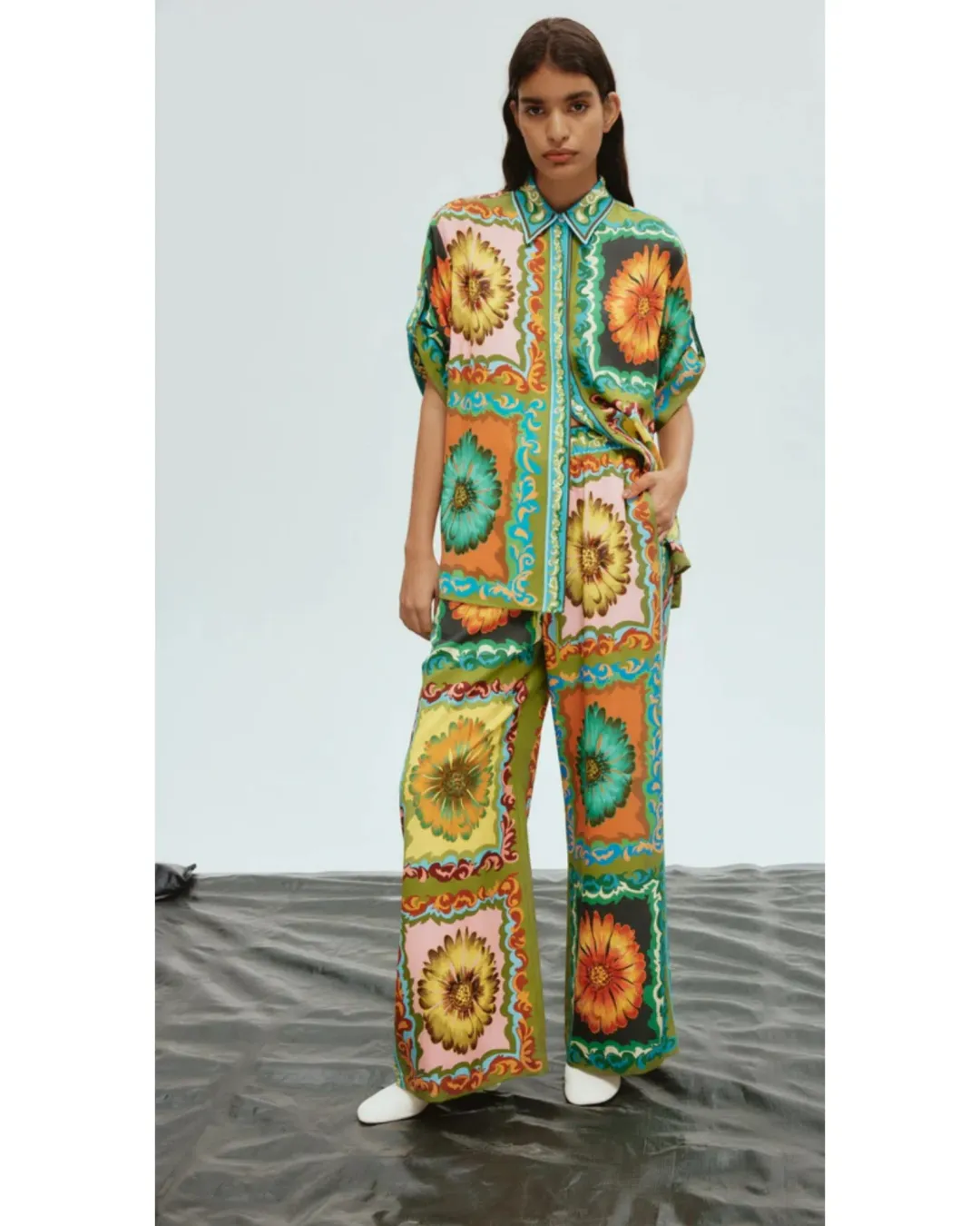 Alemais Disco Daisy Shirt Size 14 and Pants Set Multi Size 16 for rent on The Volte - main image