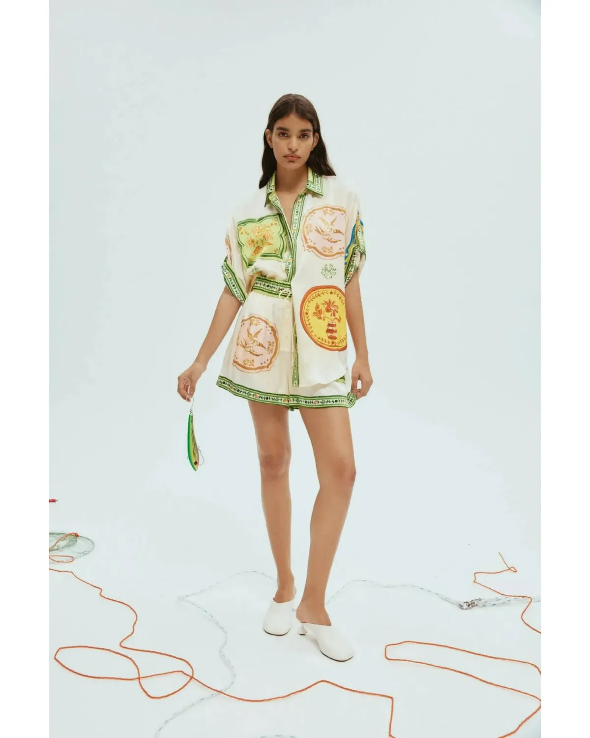 Alemais Porcelain Shirt and Short Set Multi Print Size 16 - Image 4