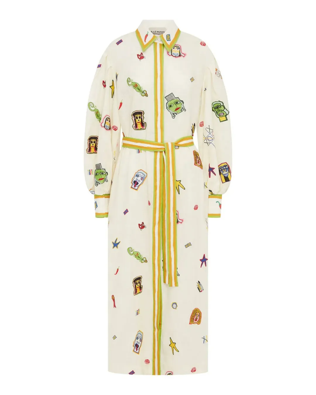 Alemais Checkers Embroidered Shirtdress Print Multi Size 14 for rent on The Volte - main image