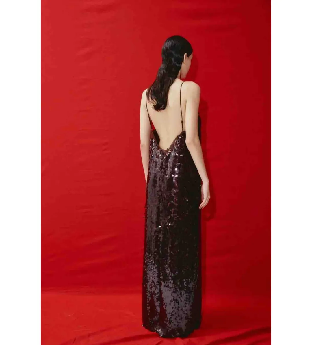 Alemais Geanie Sequin Gown In Chocolate Size 14  for rent on The Volte - main image