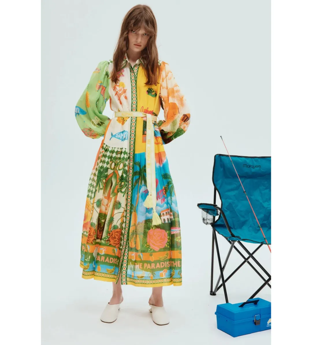 Alemais Paradiso Midi Shirtdress Multi Print Size 14  for rent on The Volte - main image