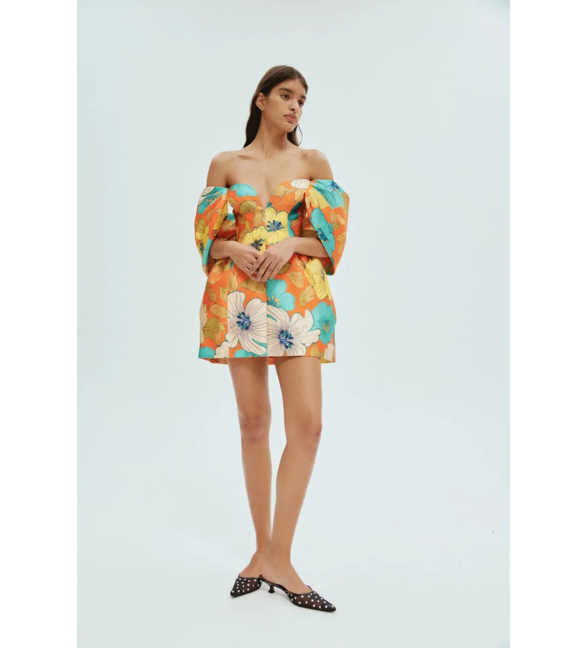 Alemais Piato Sculpt Mini Dress Marigold Multi Floral Size 14 - Image 1