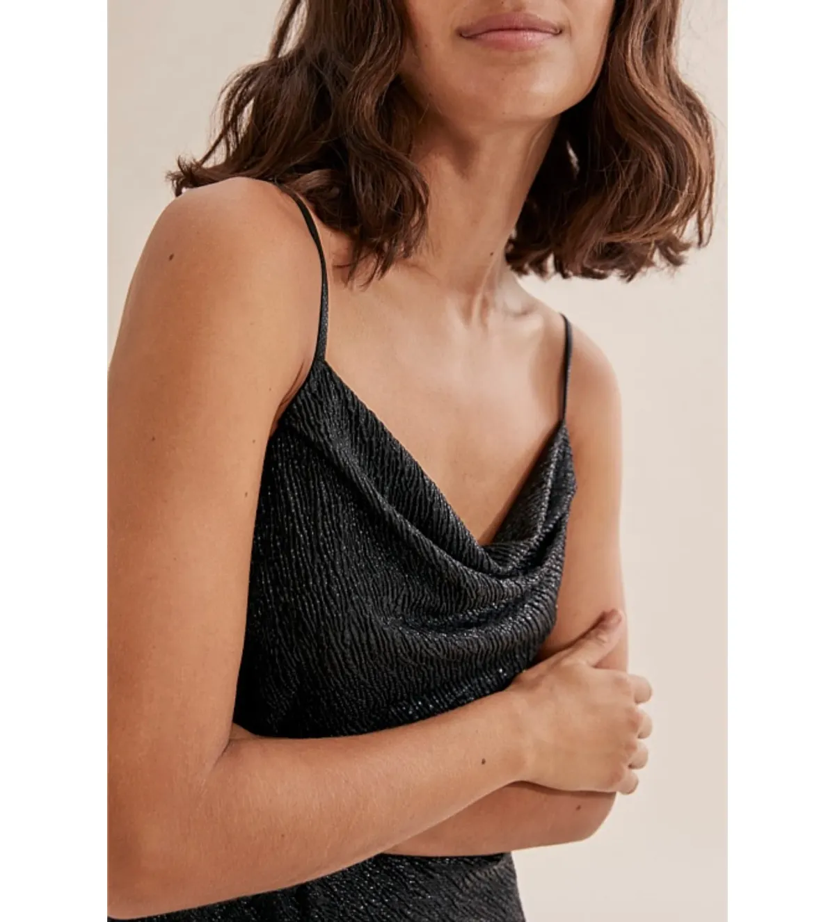 Country Road Metallic Slip Midi Dress Black Size 8/XS - Image 4