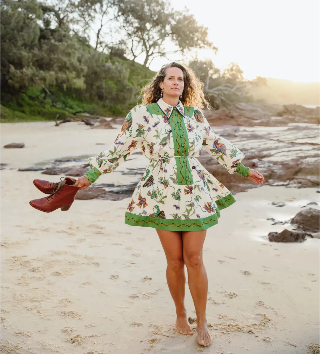 Alemais Birdie Mini Dress Multi Print Size 14 for rent on The Volte - main image