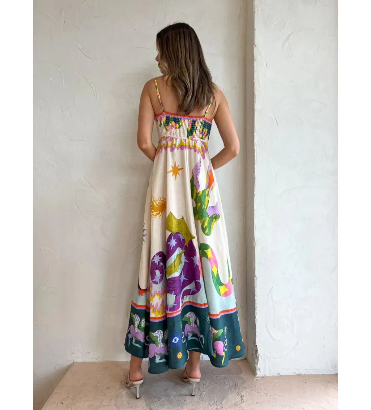 Alemais Seeker Midi Sundress Multi Print Size 14 - Image 4