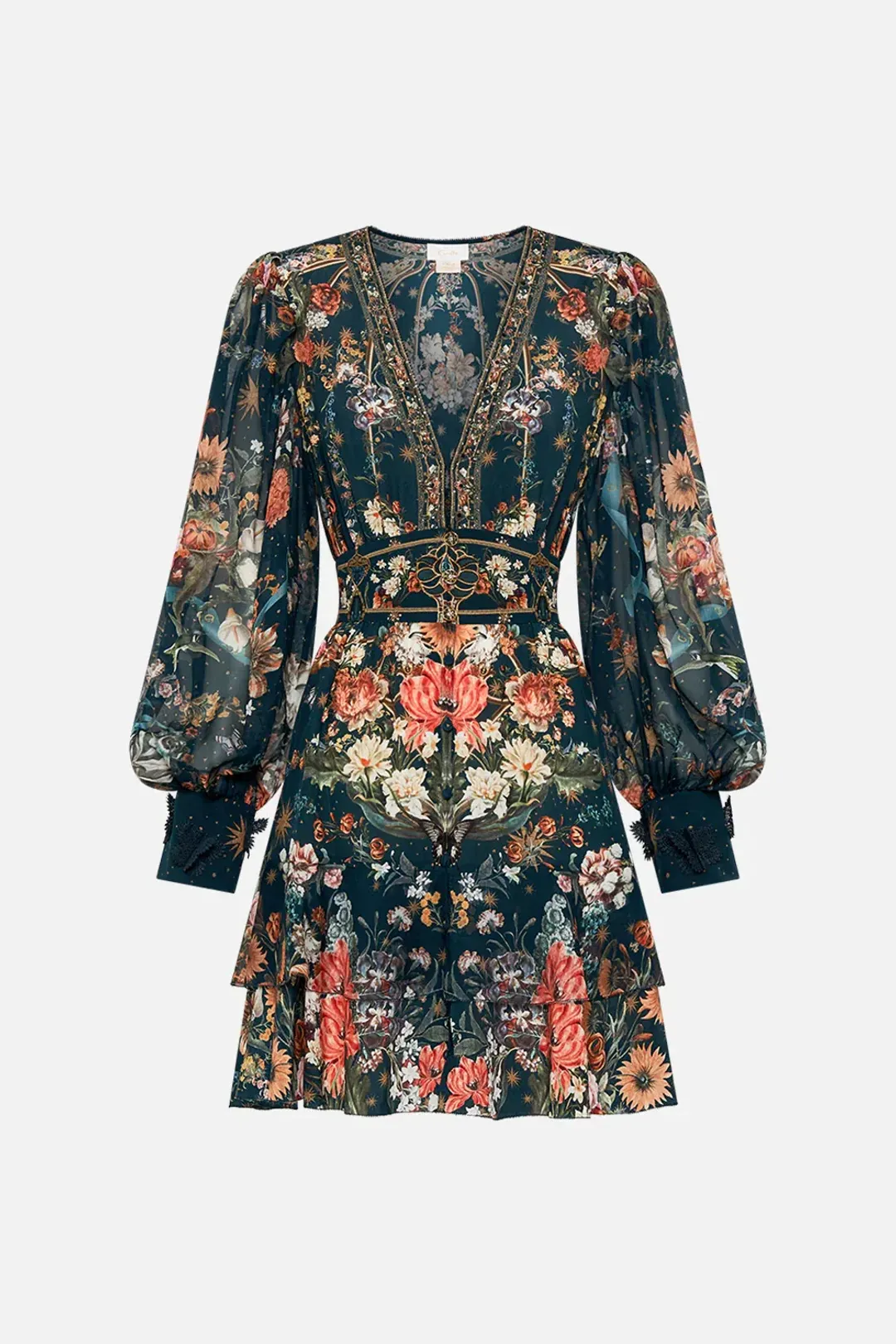 Camilla Button Frill Dress Print Size M / Au 12 for rent on The Volte - main image