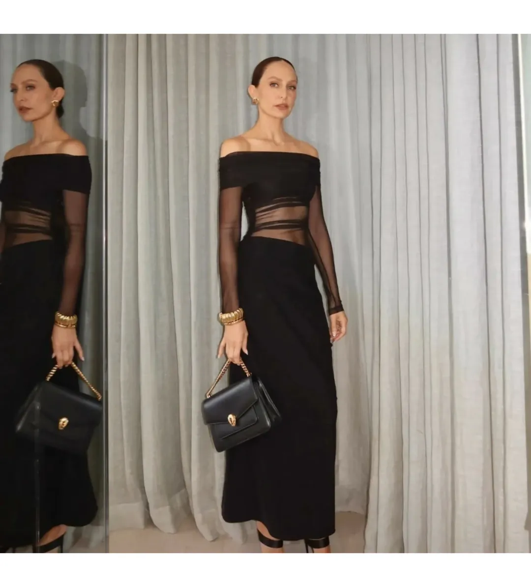 Benni Yasmin Maxi Dress Black Size 10 for rent on The Volte - main image