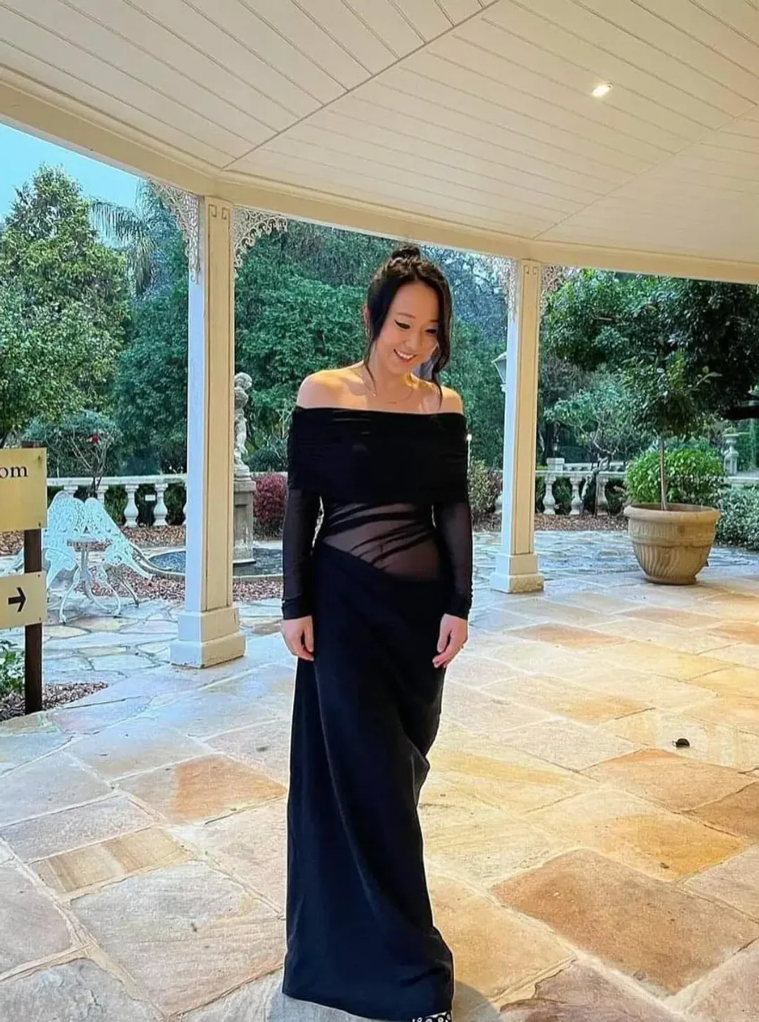 Benni Yasmin Off Shoulder Dress Black Size 8  for rent on The Volte - main image