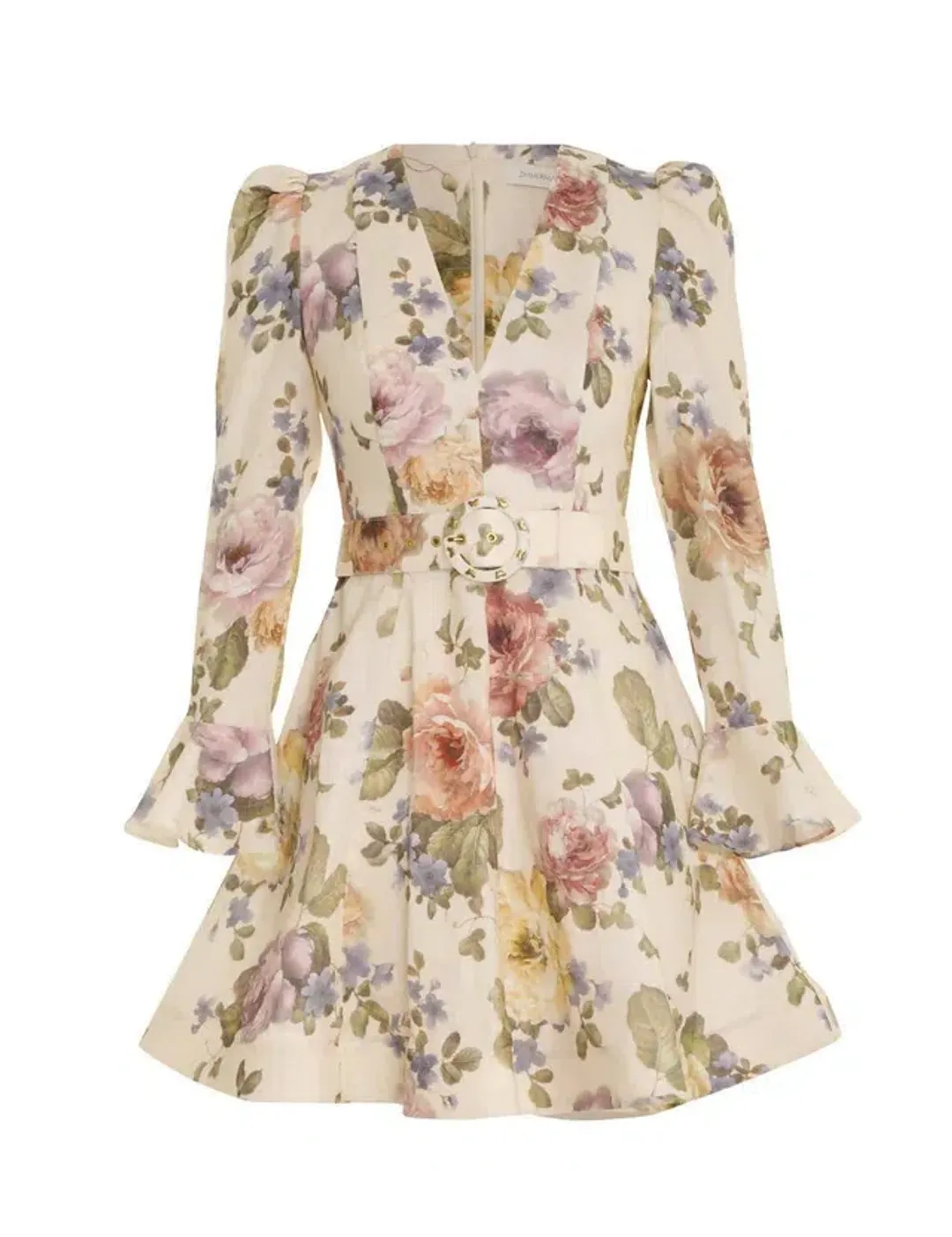 Zimmermann Luminosity Mini Dress Multi Floral Cream Size 1 / AU 10 for rent on The Volte - main image