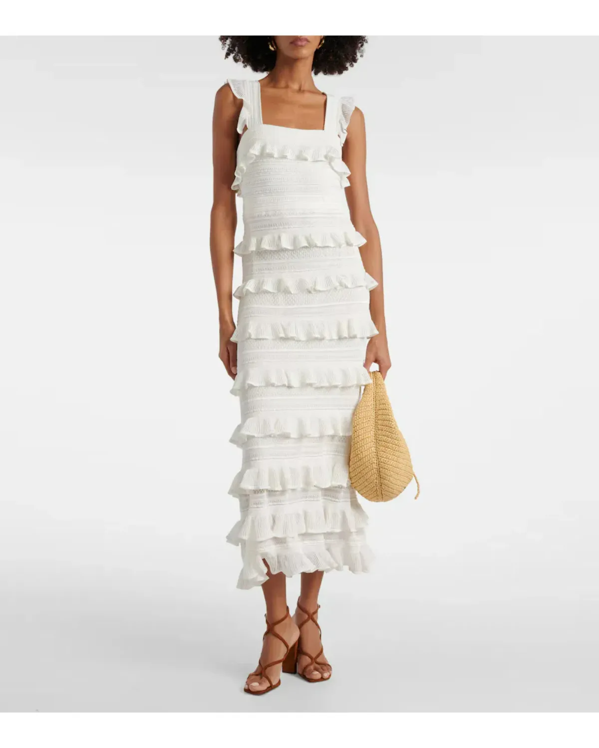 Zimmermann Natura Ruffle Dress in Parchment Size 1 / AU 10 - Image 1