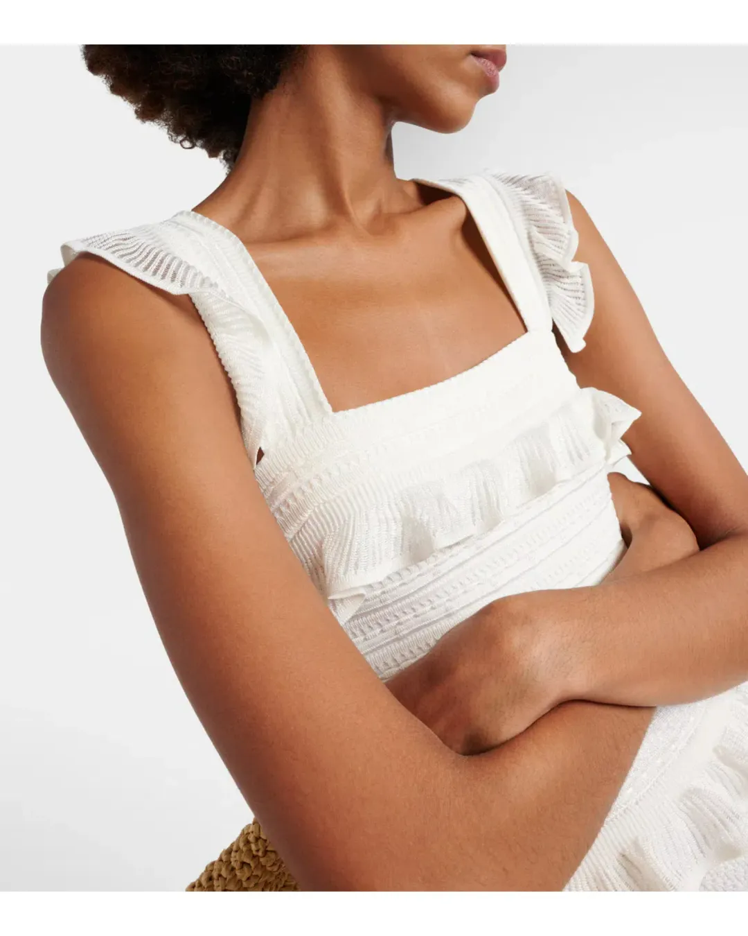 Zimmermann Natura Ruffle Dress in Parchment Size 1 / AU 10 for rent on The Volte - main image