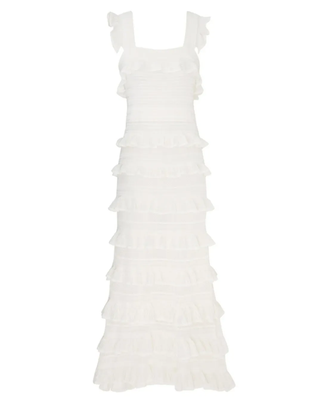 Zimmermann Natura Ruffle Dress in Parchment Size 1 / AU 10 for rent on The Volte - main image